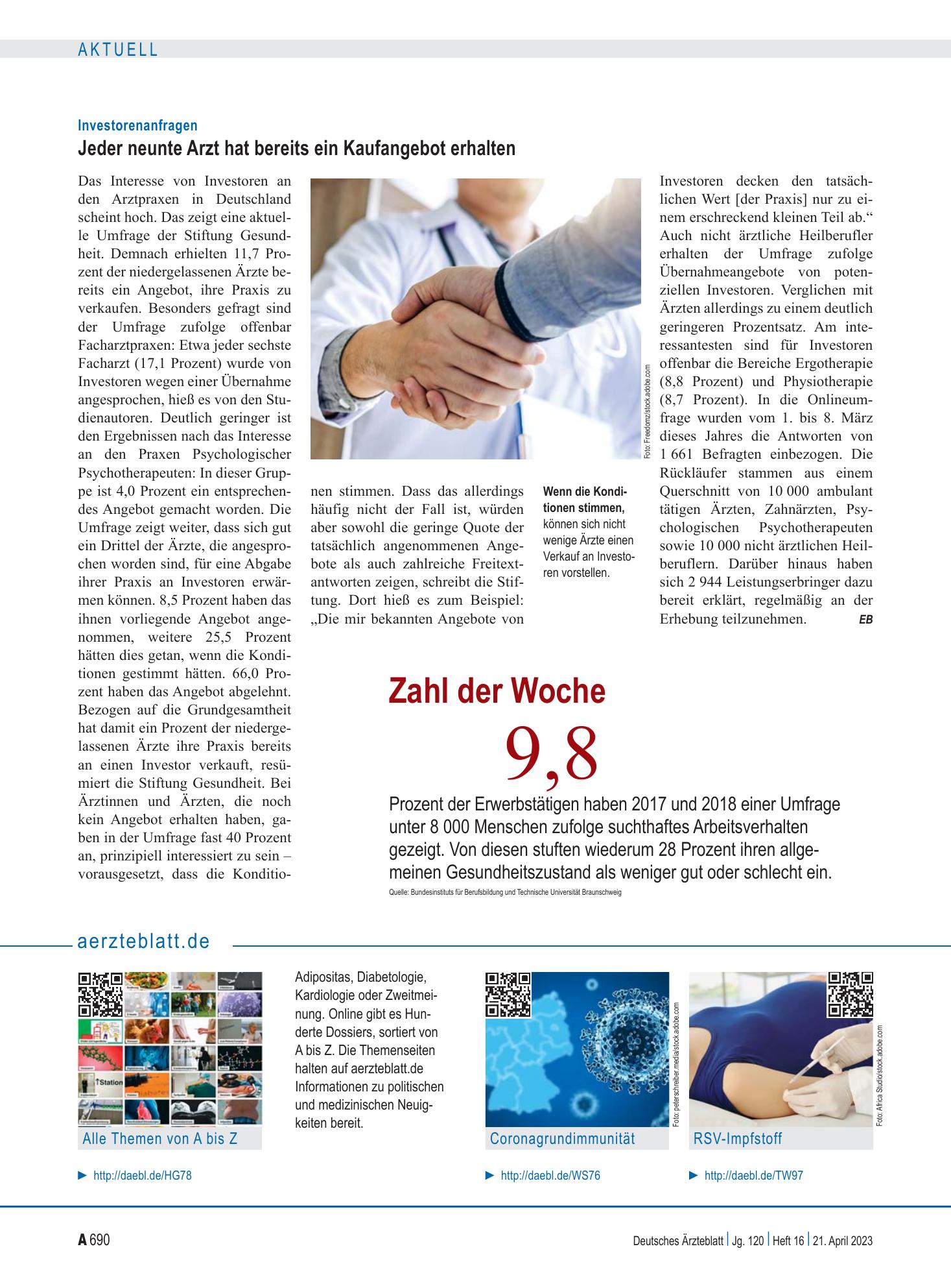 Vorschauseite 1: aerzteblatt.de – Deutsches Ärzteblatt