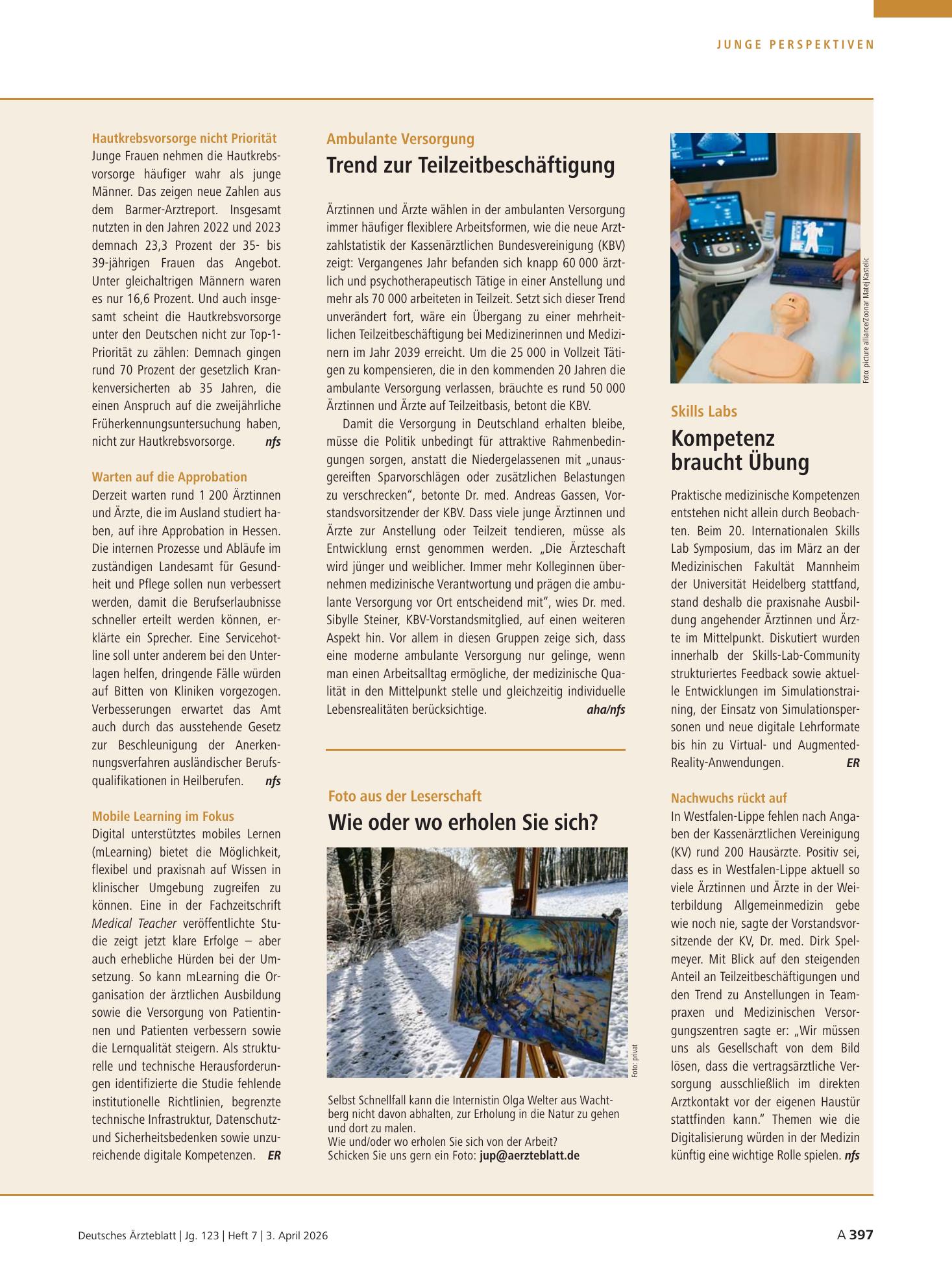 Vorschauseite 1: Foto aus der Leserschaft: Wie oder wo erholen Sie sich ? – Deutsches Ärzteblatt
