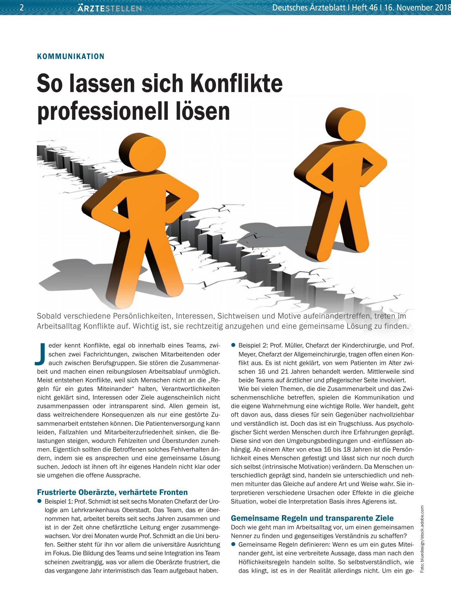 Vorschauseite 1: Kommunikation: So lassen sich Konflikte professionell lösen – Deutsches Ärzteblatt