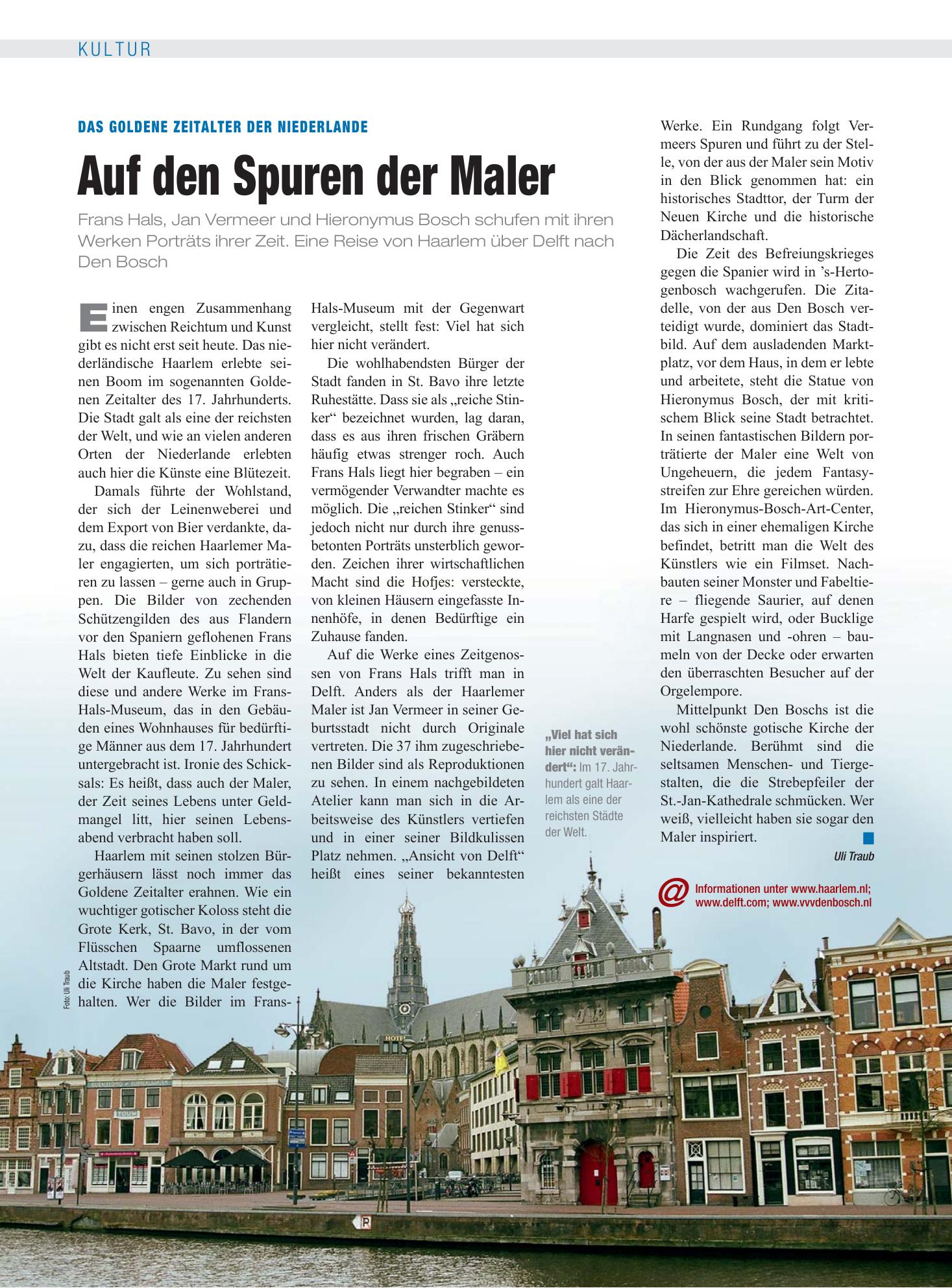 Vorschauseite 1: Das Goldene Zeitalter der Niederlande: Auf den Spuren der Maler – Deutsches Ärzteblatt