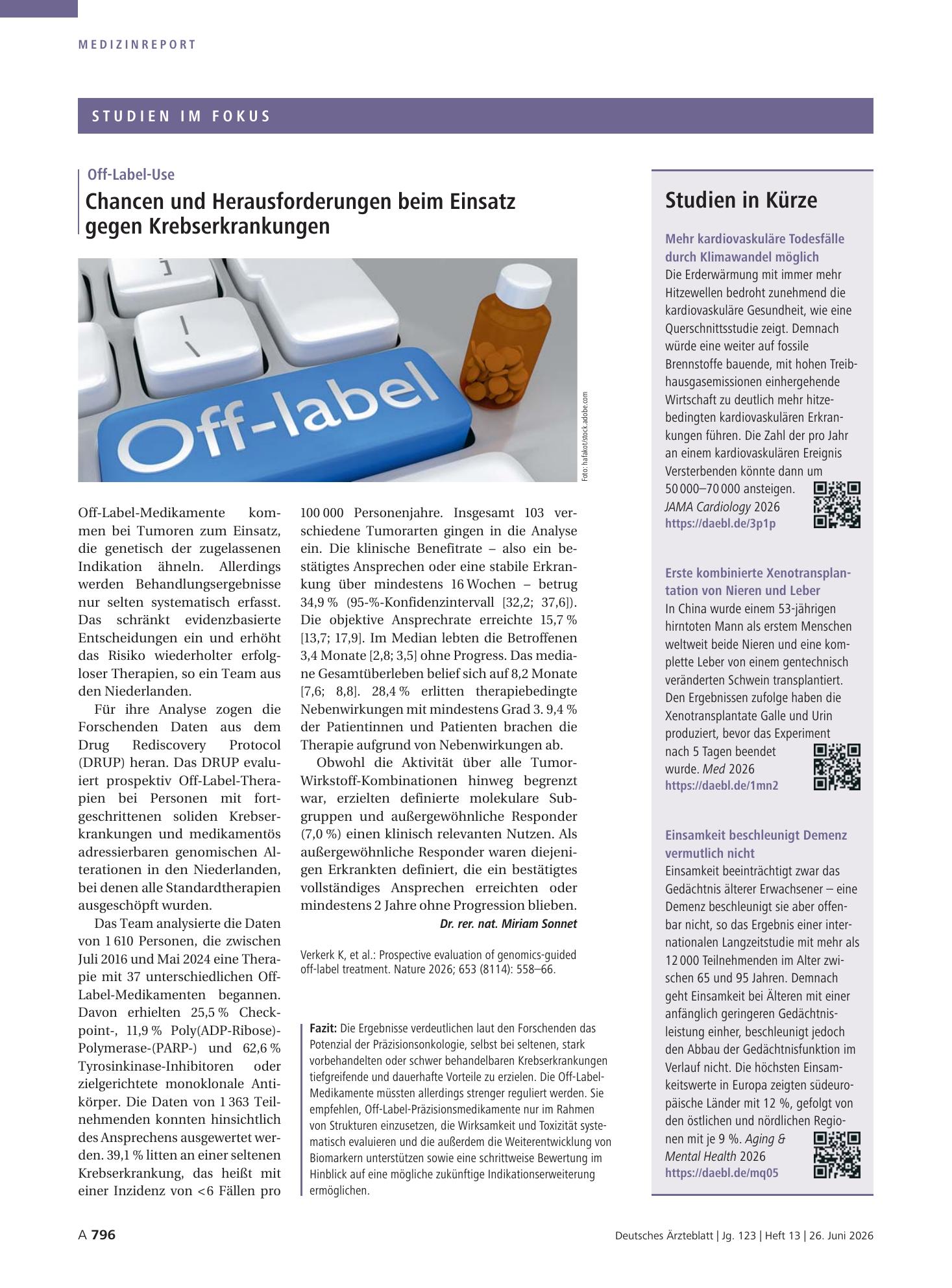 Vorschauseite 1: Studien in Kürze – Deutsches Ärzteblatt