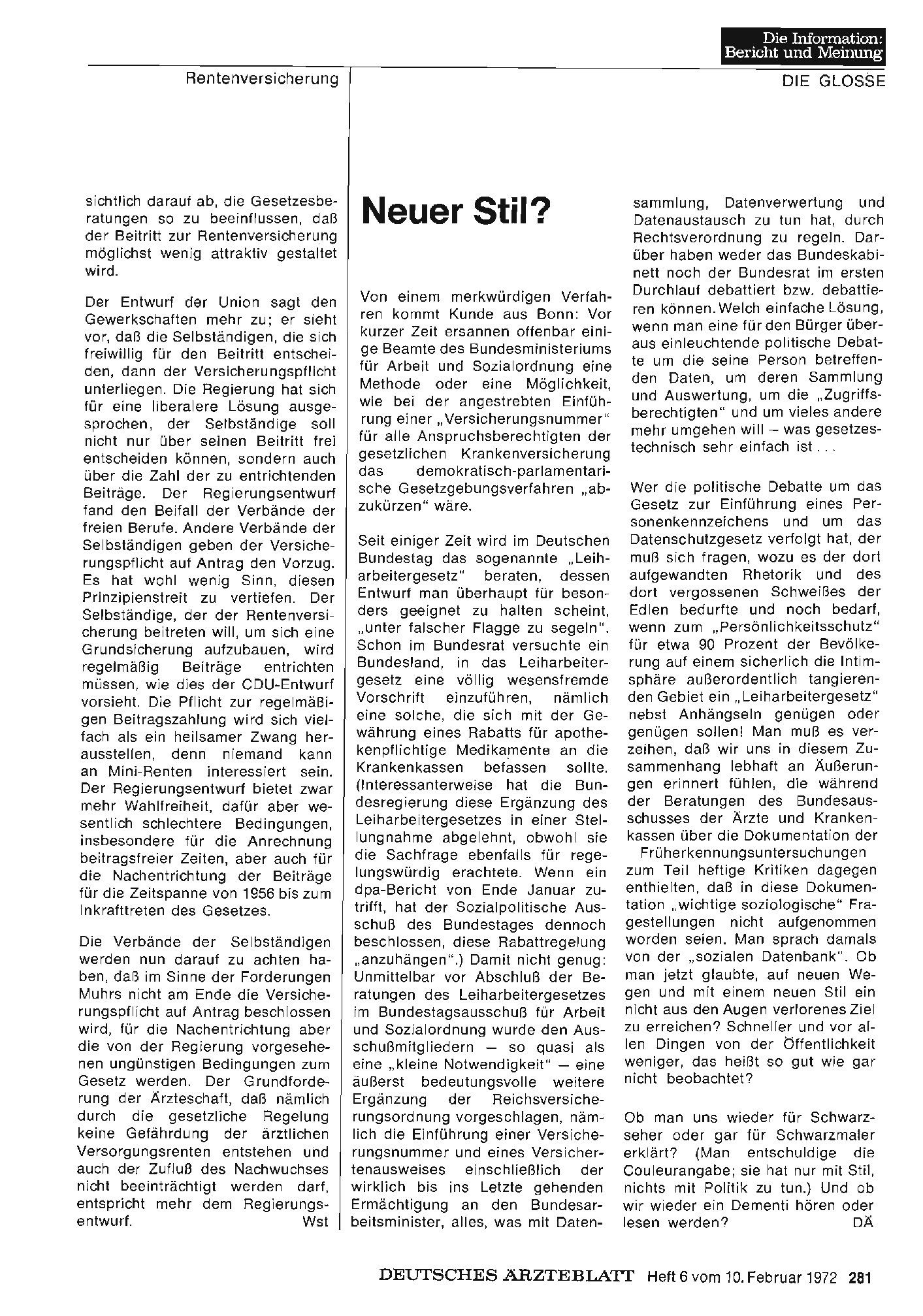 Vorschauseite 1: Neuer Stil?