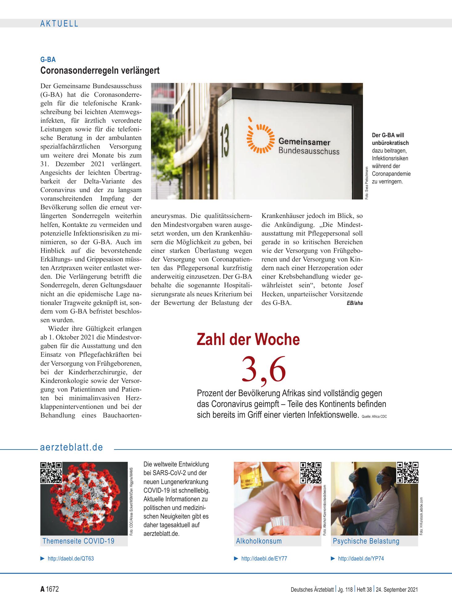 Vorschauseite 1: aerzteblatt.de – Deutsches Ärzteblatt