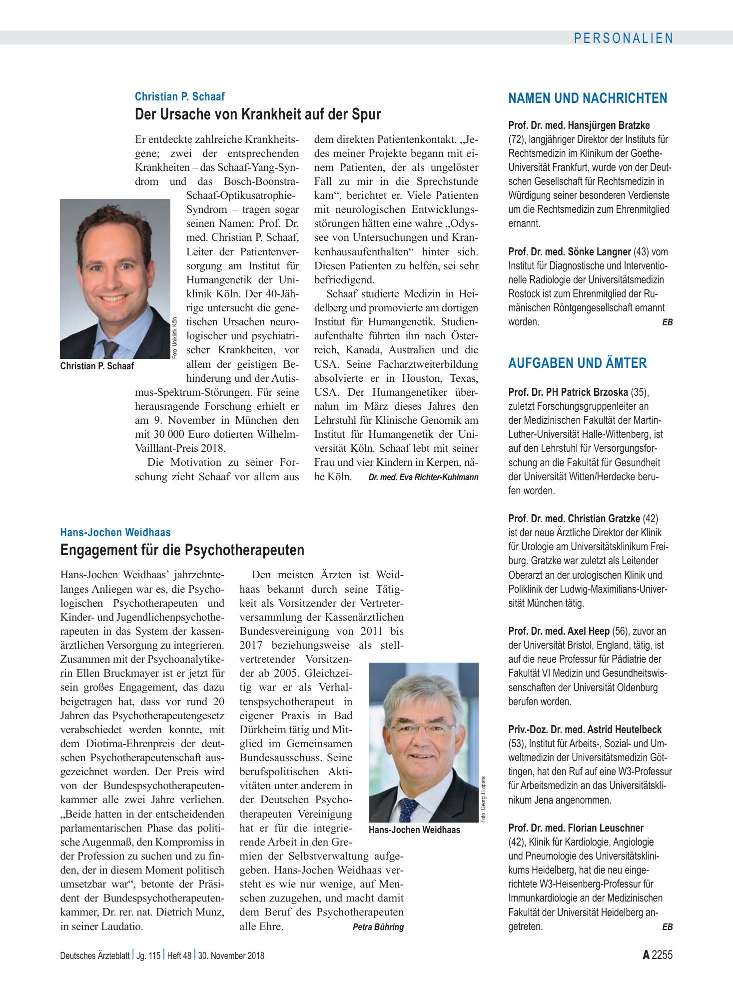 Vorschauseite 1: Aufgaben und Ämter – Deutsches Ärzteblatt