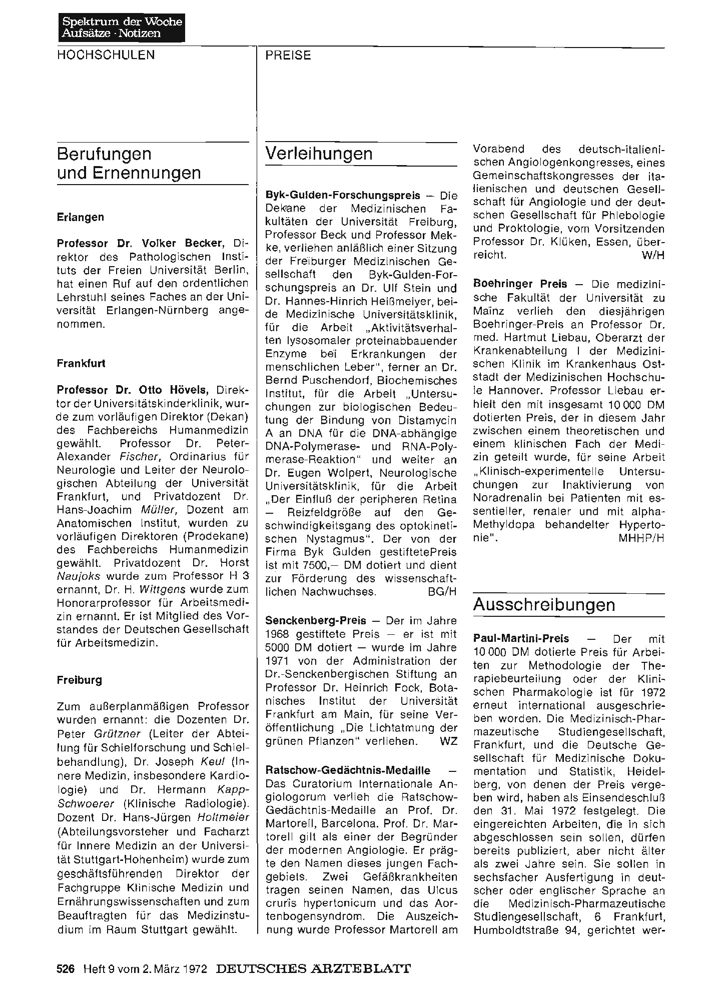 Vorschauseite 1: Ausschreibungen