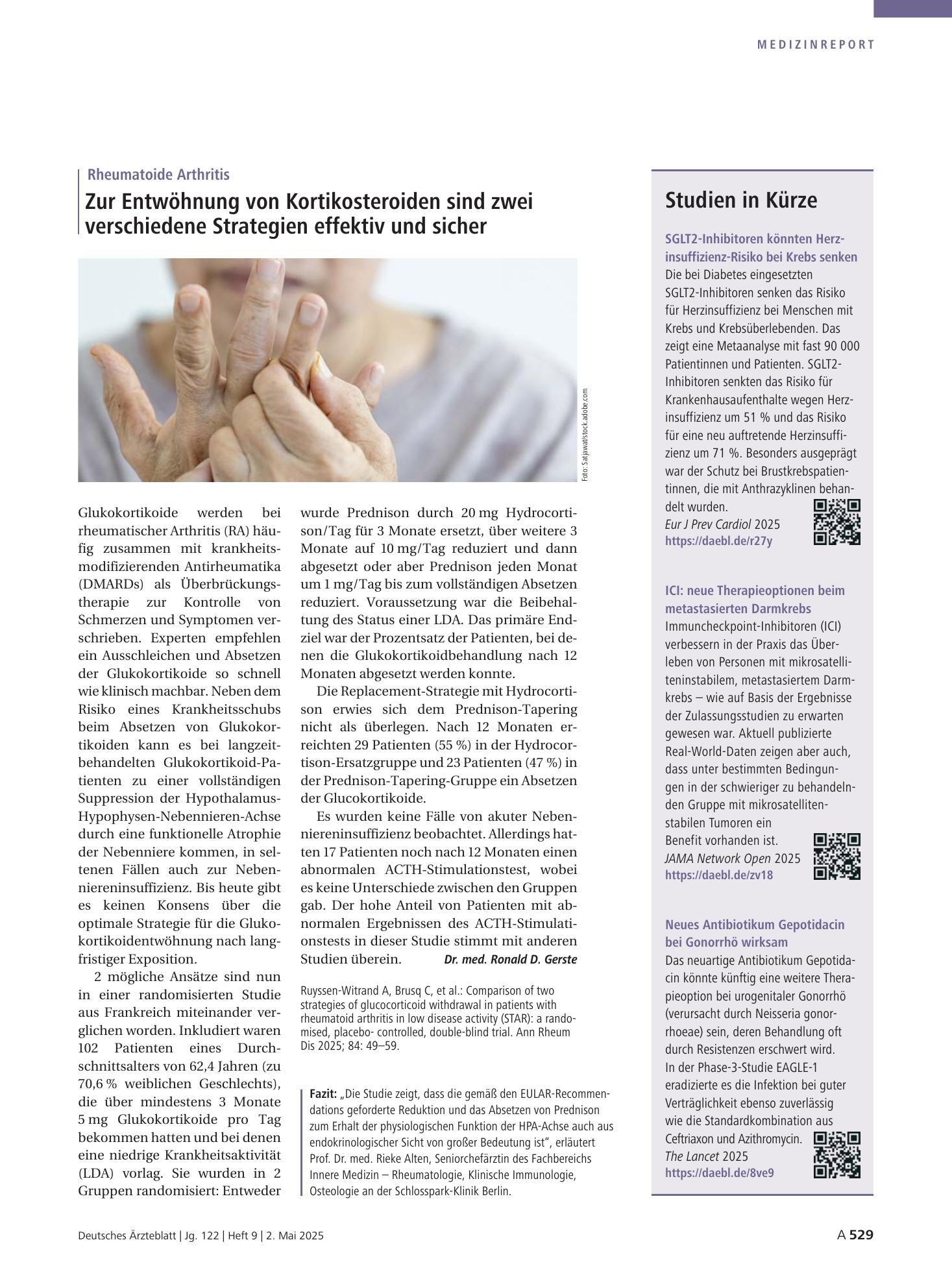 Vorschauseite 1: Studien in Kürze – Deutsches Ärzteblatt