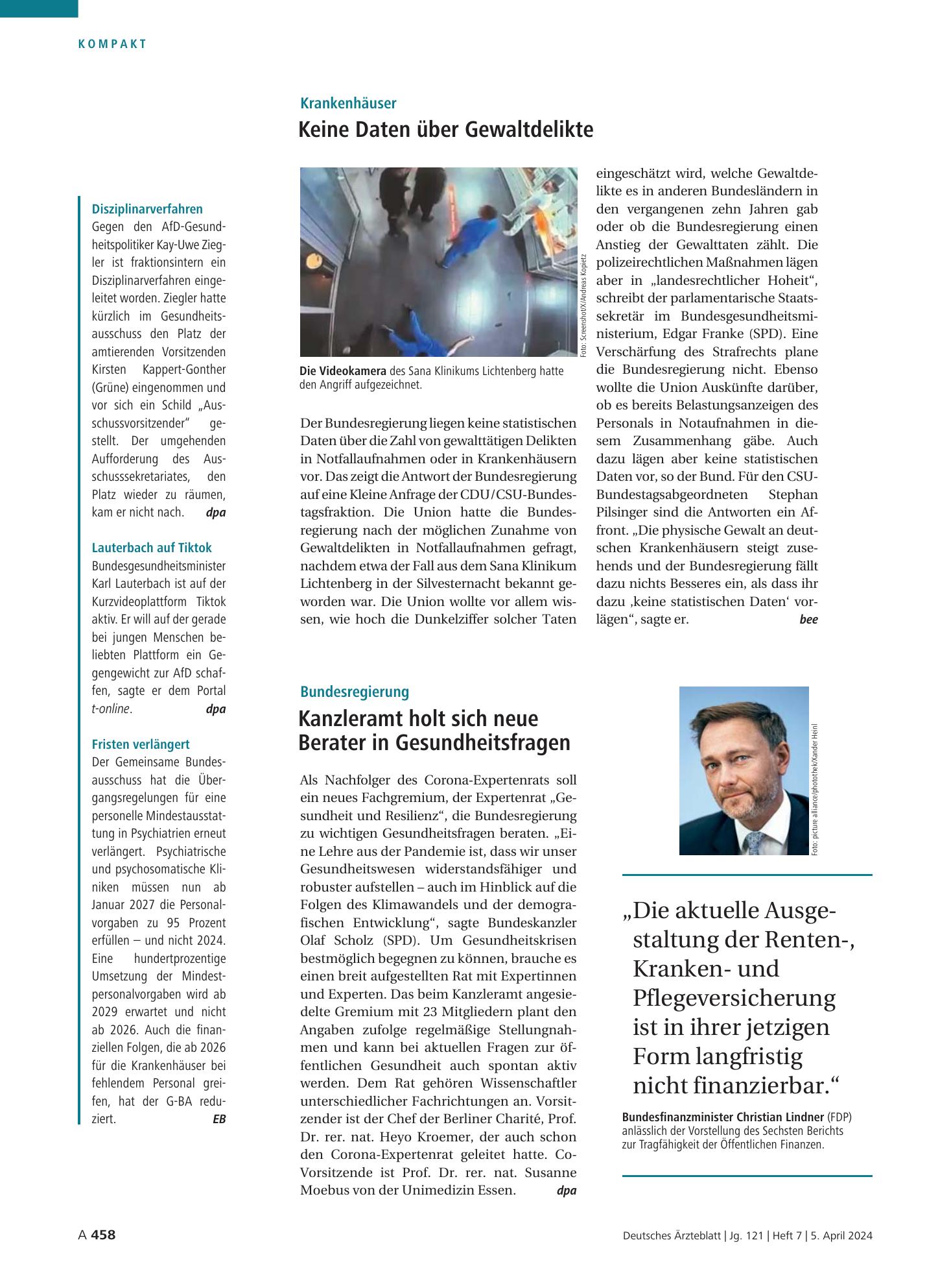 Vorschauseite 1: Zitat – Deutsches Ärzteblatt