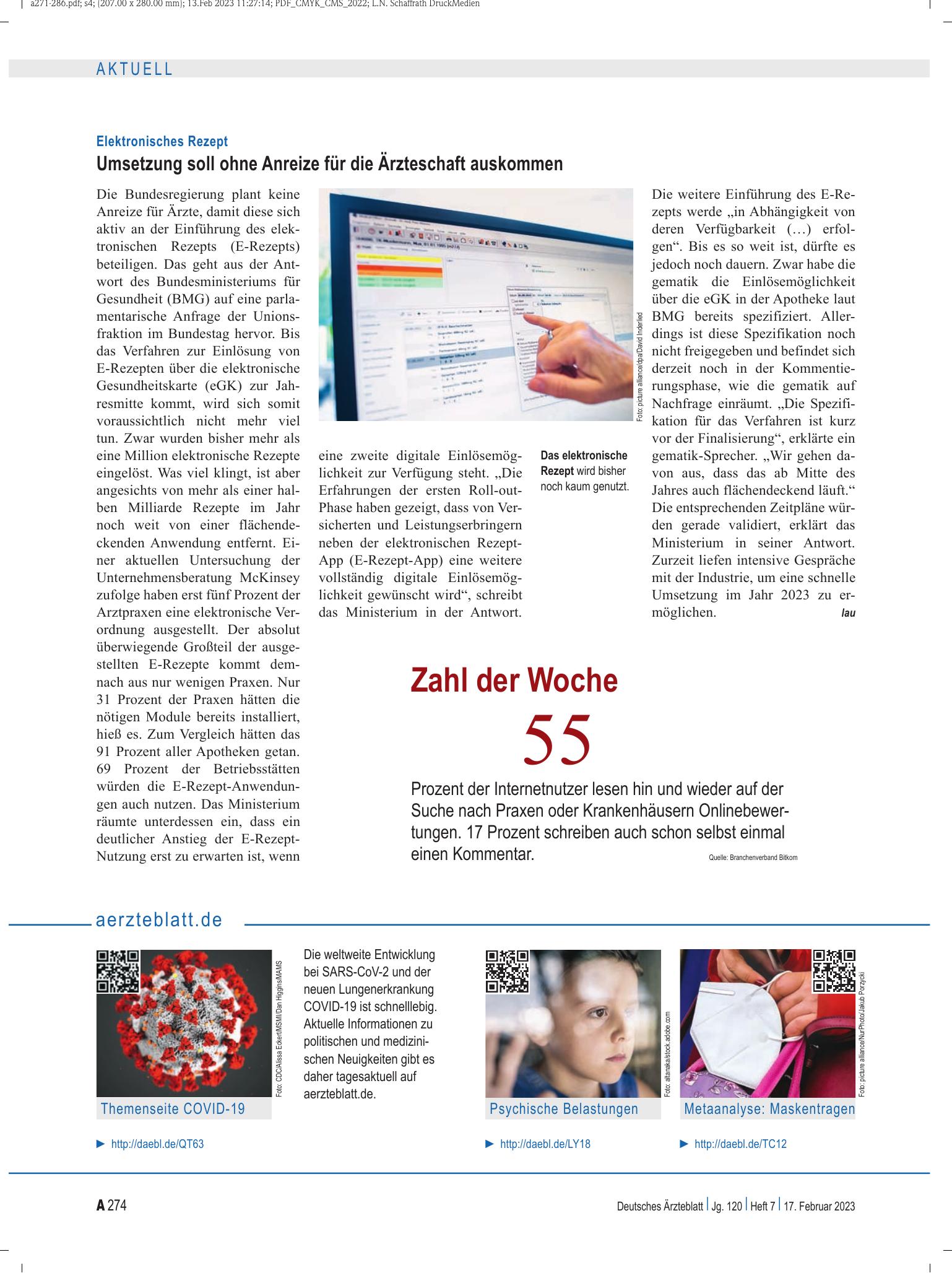 Vorschauseite 1: aerzteblatt.de – Deutsches Ärzteblatt