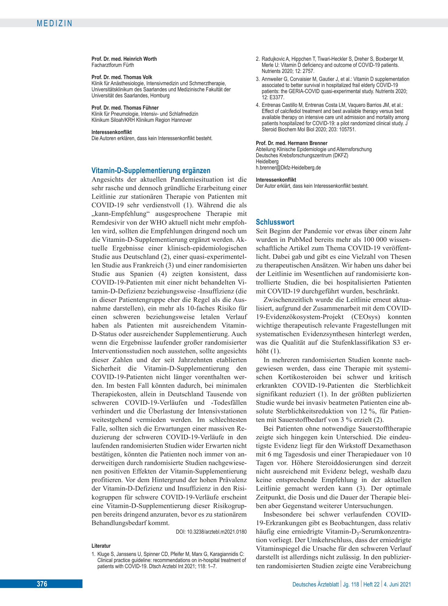 Vorschauseite 1: Schlusswort – Deutsches Ärzteblatt