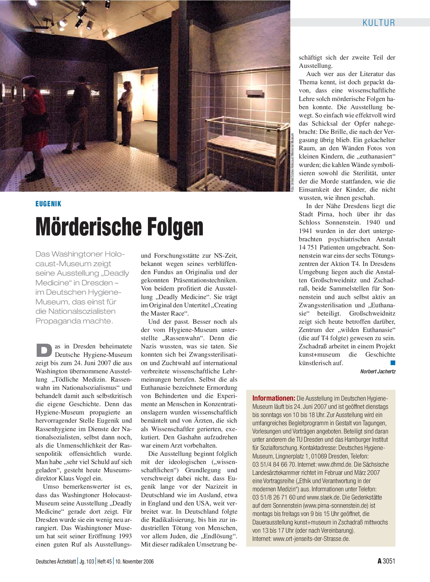 Vorschauseite 1: Eugenik: Mörderische Folgen – Deutsches Ärzteblatt