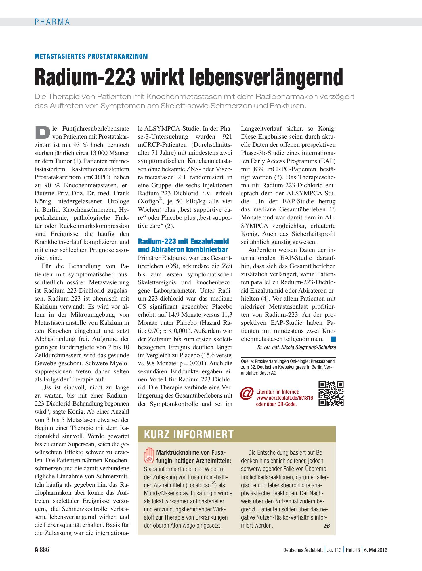 Vorschauseite 1: Kurz informiert – Deutsches Ärzteblatt