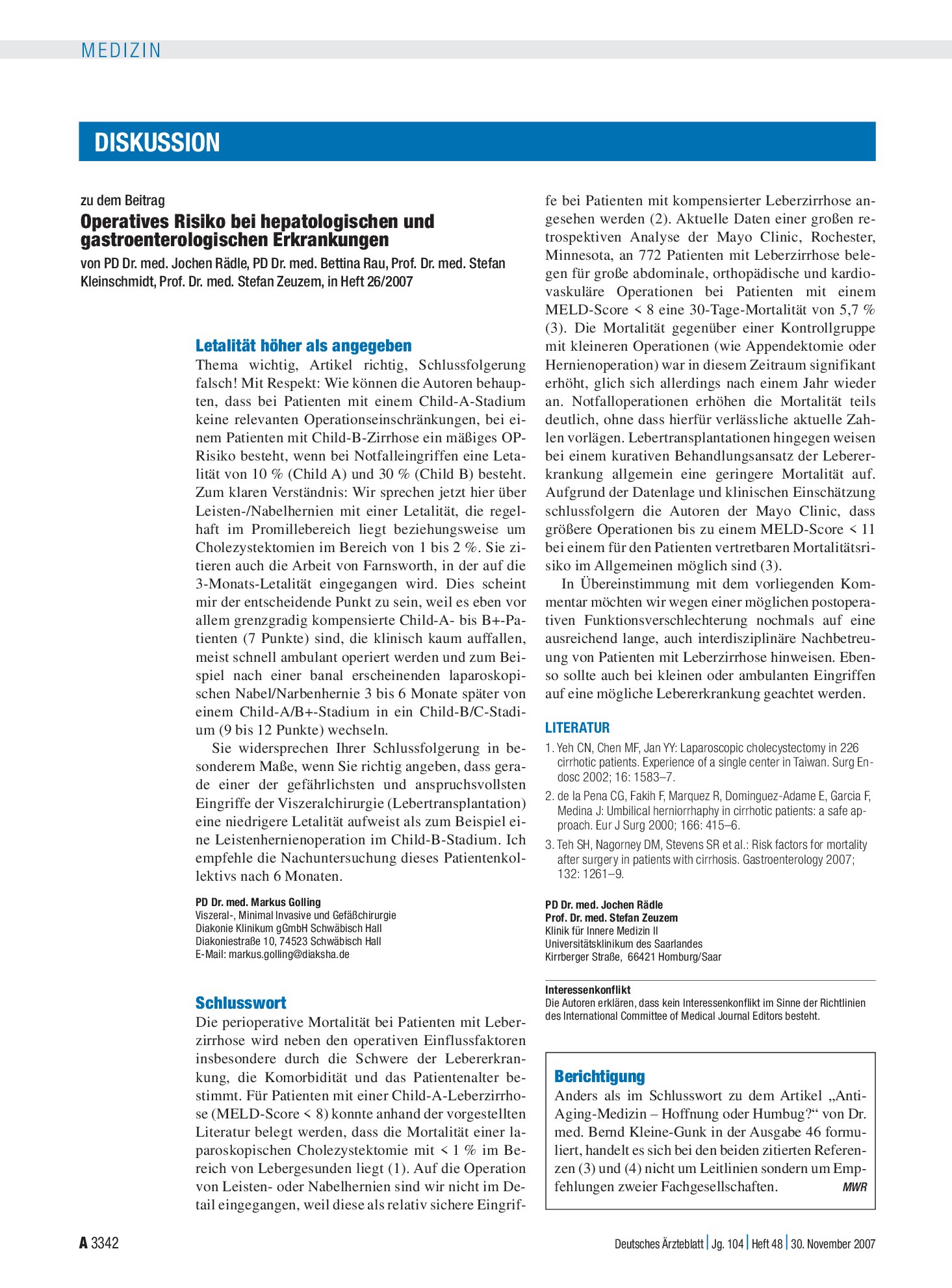 Vorschauseite 1: Berichtigung – Deutsches Ärzteblatt