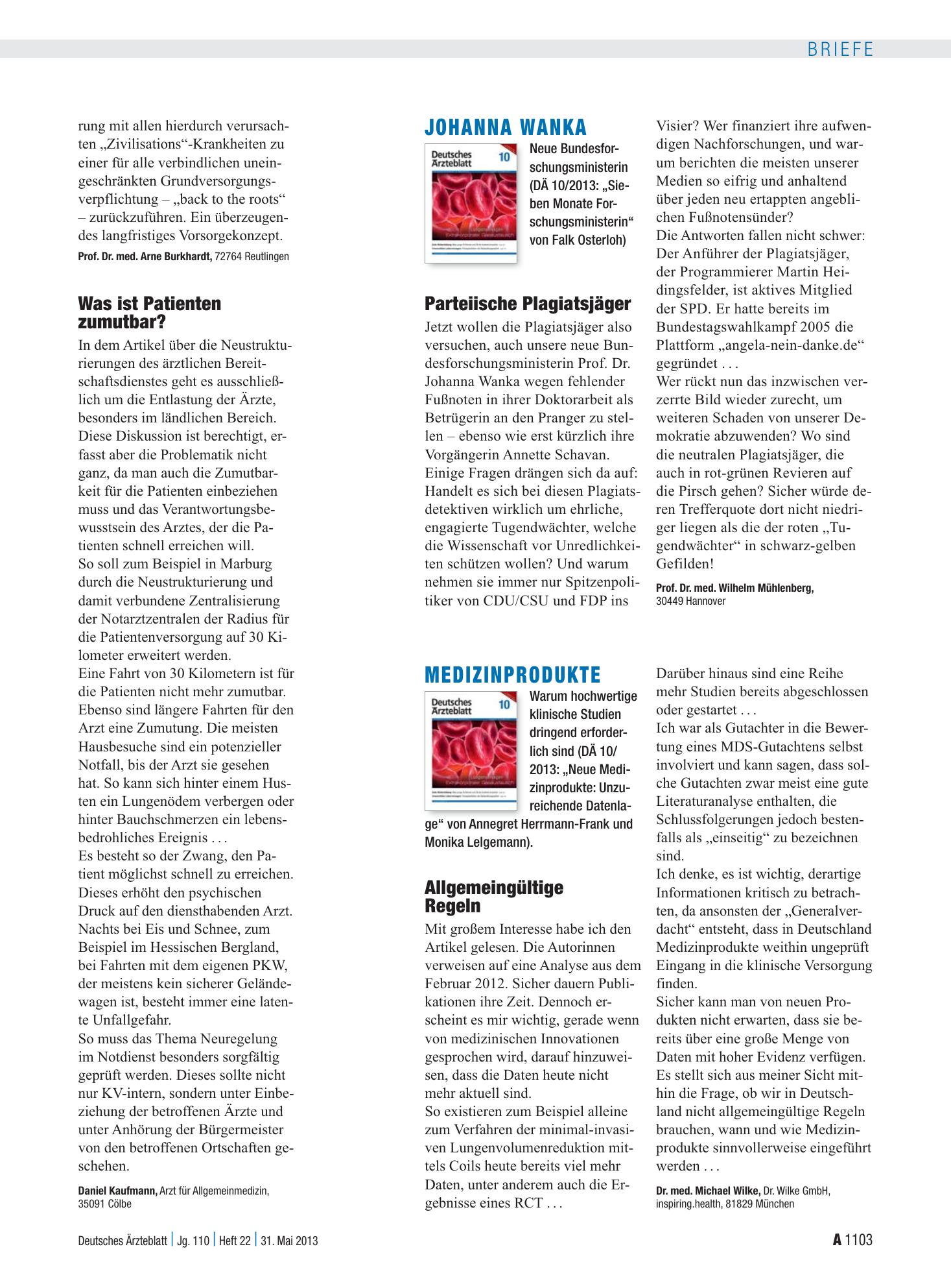 Vorschauseite 1: Medizinprodukte: Allgemeingültige Regeln – Deutsches Ärzteblatt