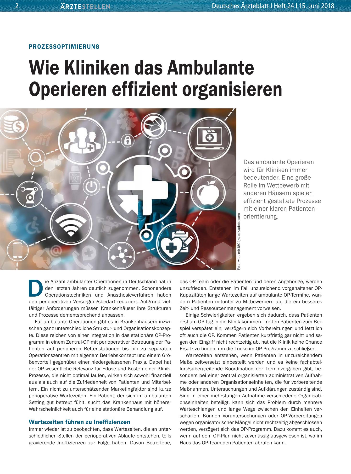 Vorschauseite 1: Prozessoptimierung: Wie Kliniken das Ambulante Operieren effizient organisieren – Deutsches Ärzteblatt