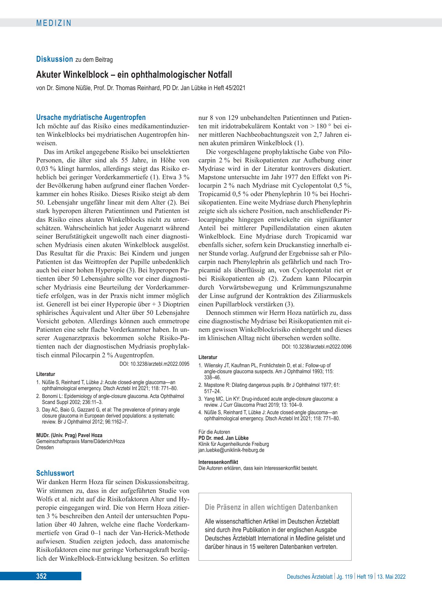 Vorschauseite 1: Schlusswort – Deutsches Ärzteblatt