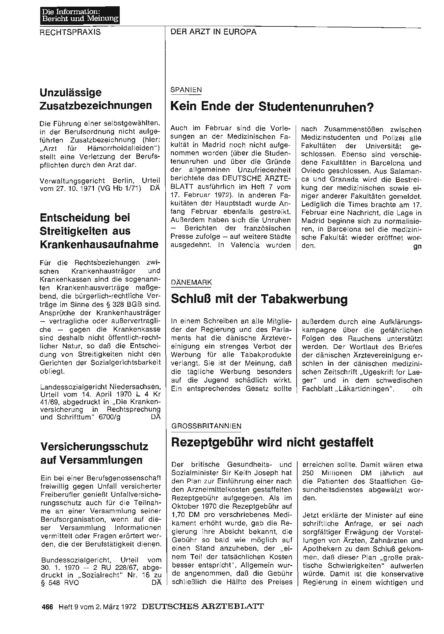 Vorschauseite 1: GROSSBRITANNIEN: Rezeptgebühr wird nicht gestaffelt