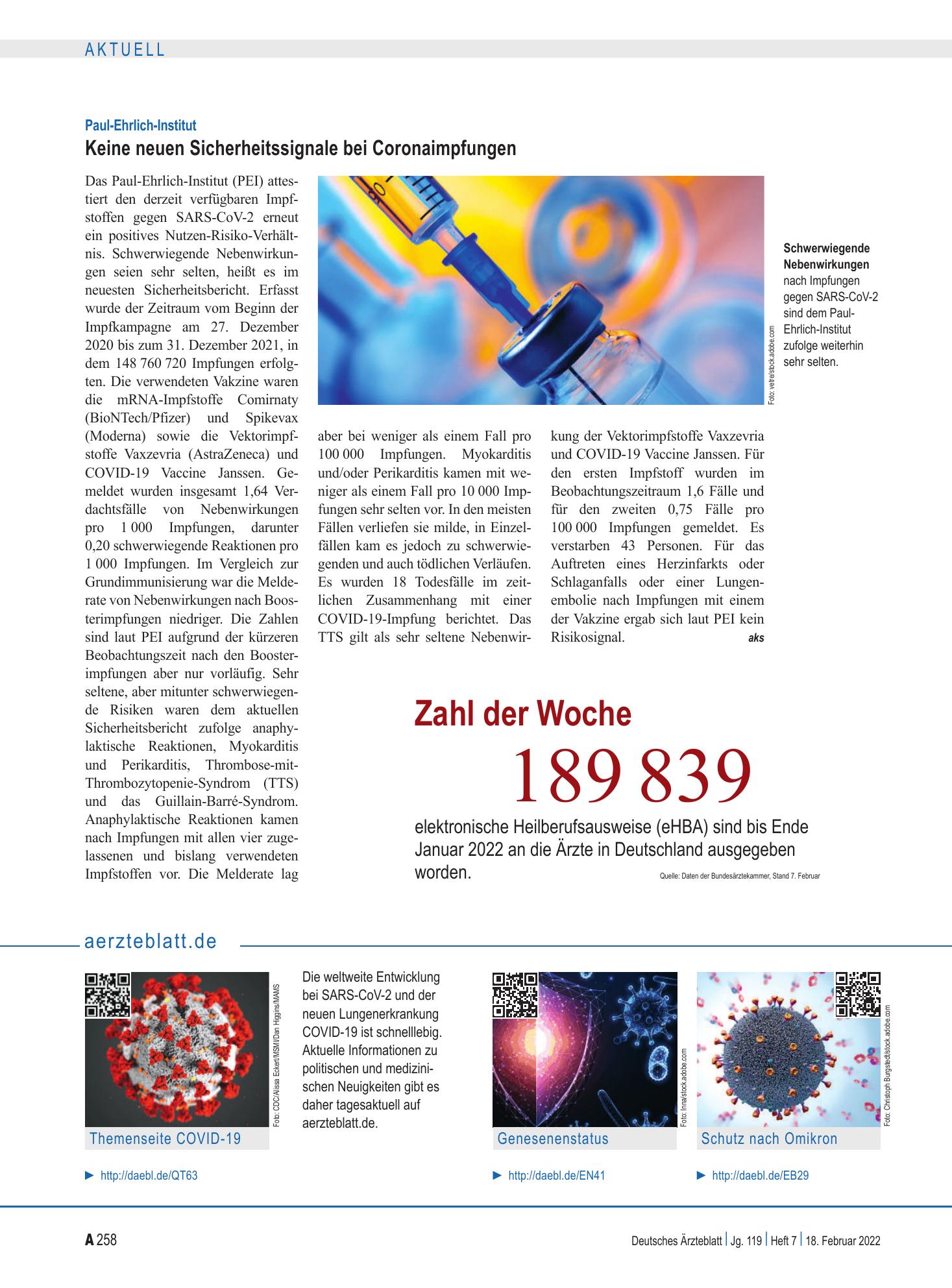 Vorschauseite 1: aerzteblatt.de – Deutsches Ärzteblatt