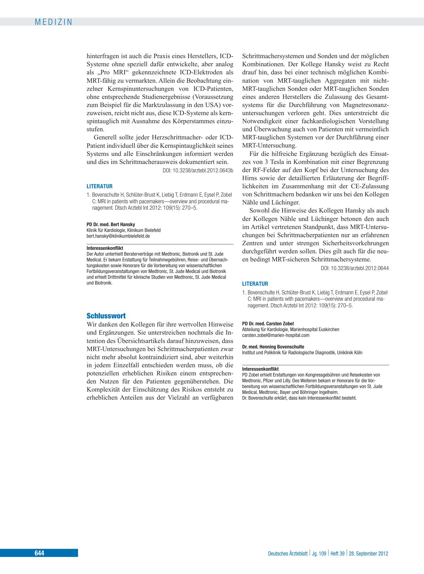 Vorschauseite 1: Schlusswort – Deutsches Ärzteblatt