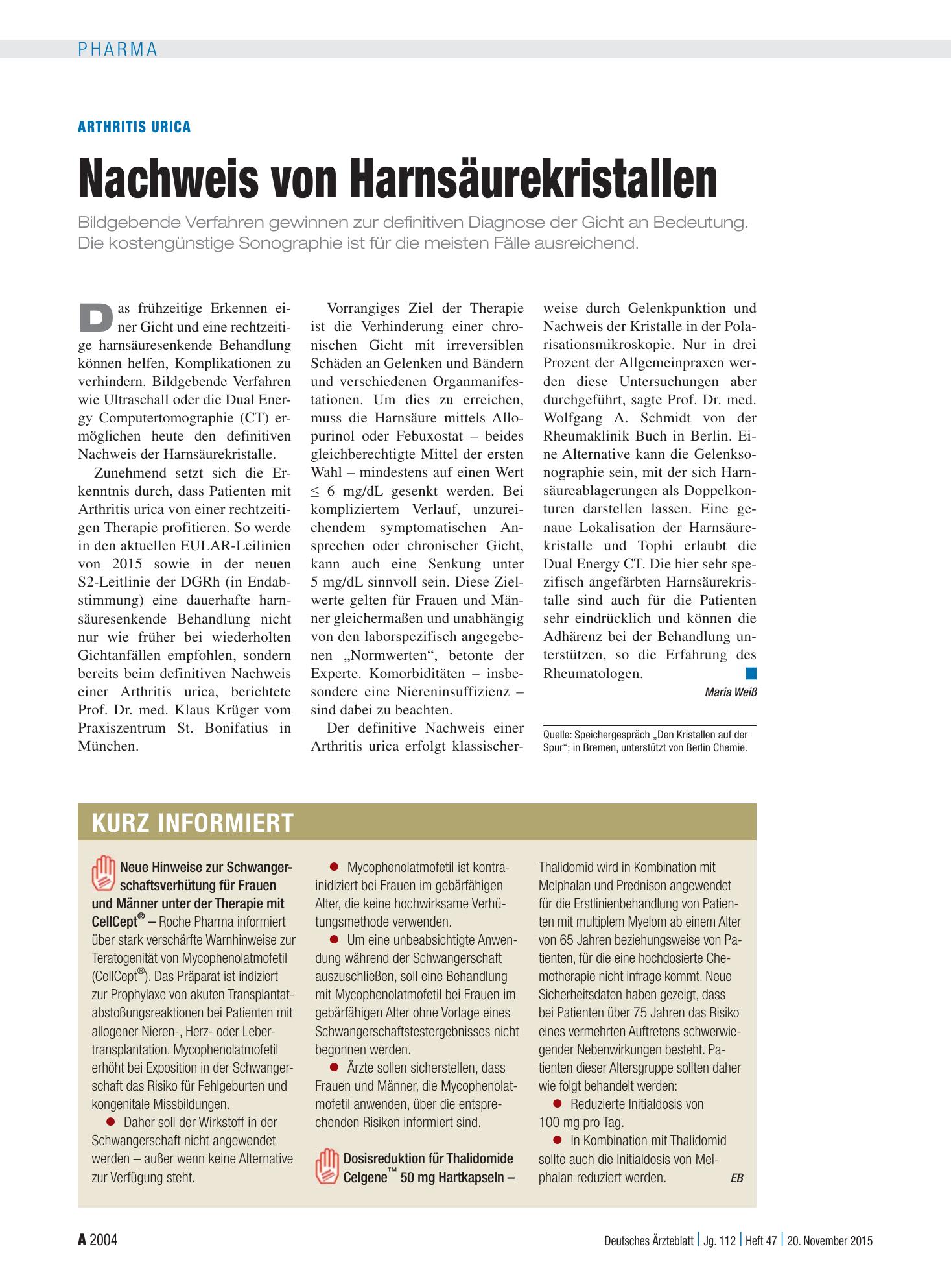Vorschauseite 1: Kurz informiert – Deutsches Ärzteblatt