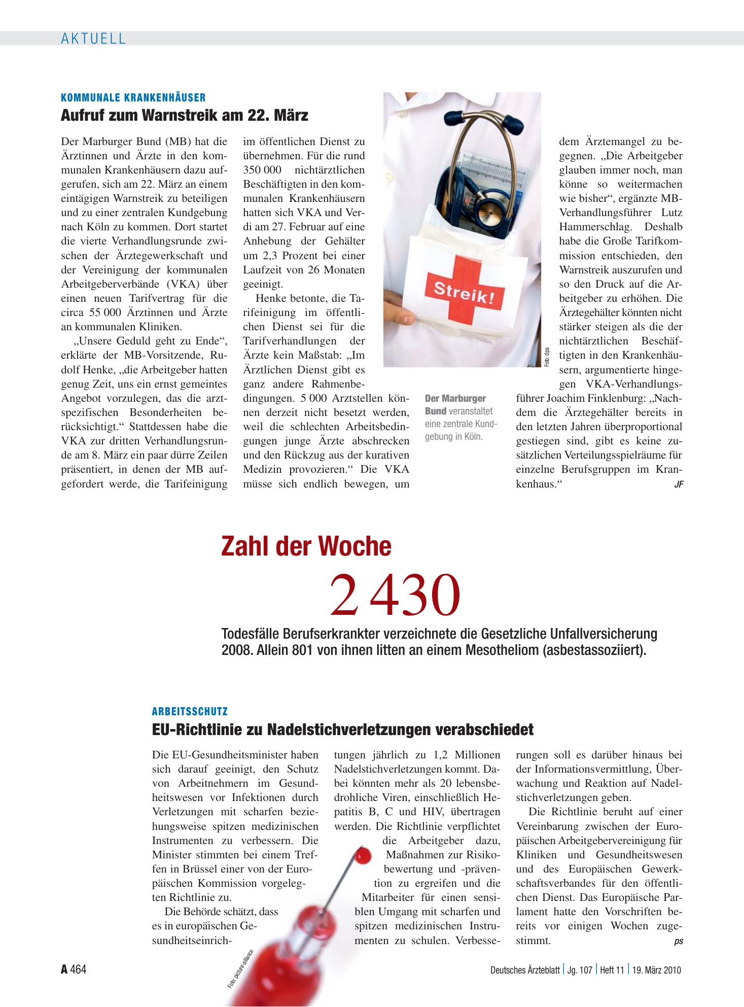 Vorschauseite 1: Zahl der Woche: 2430 – Deutsches Ärzteblatt