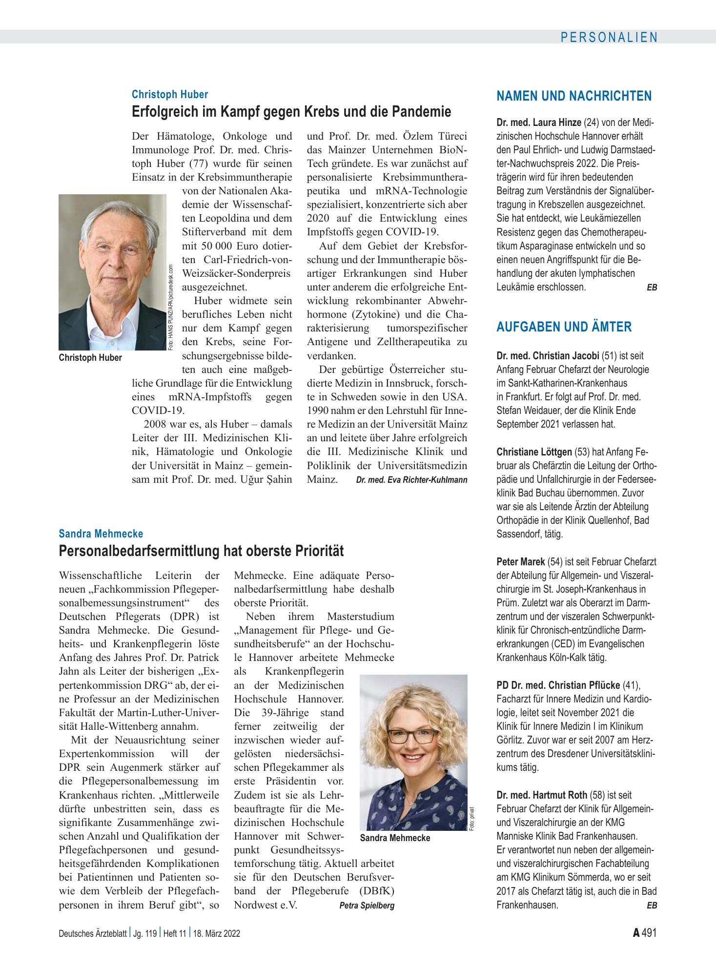 Vorschauseite 1: Aufgaben und Ämter – Deutsches Ärzteblatt
