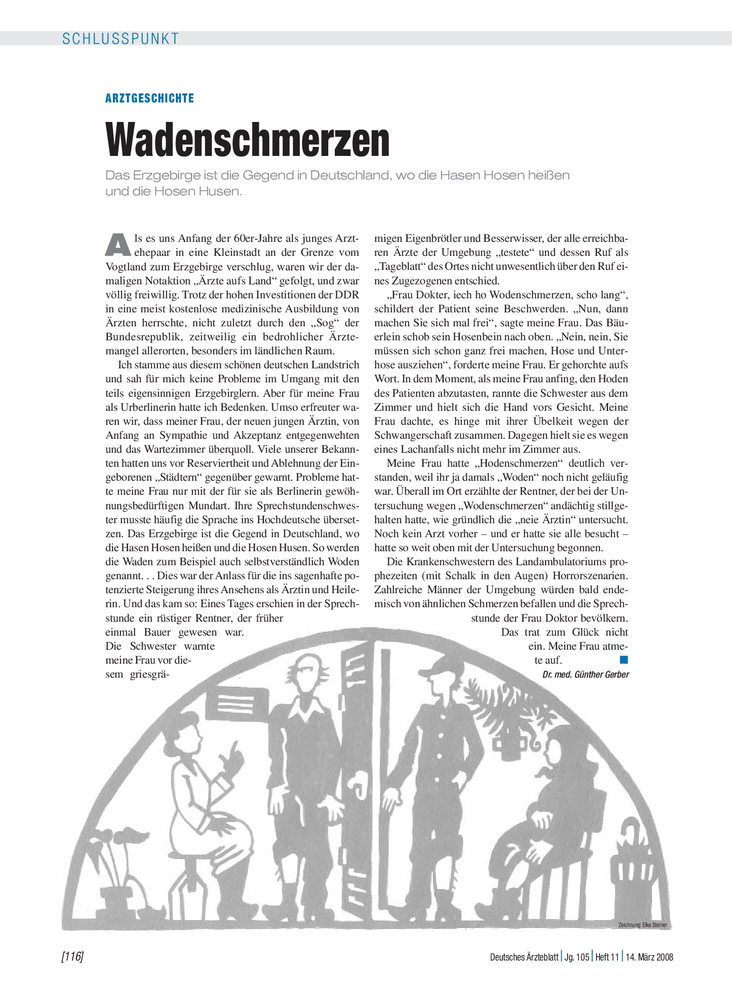 Vorschauseite 1: Arztgeschichte: Wadenschmerzen – Deutsches Ärzteblatt