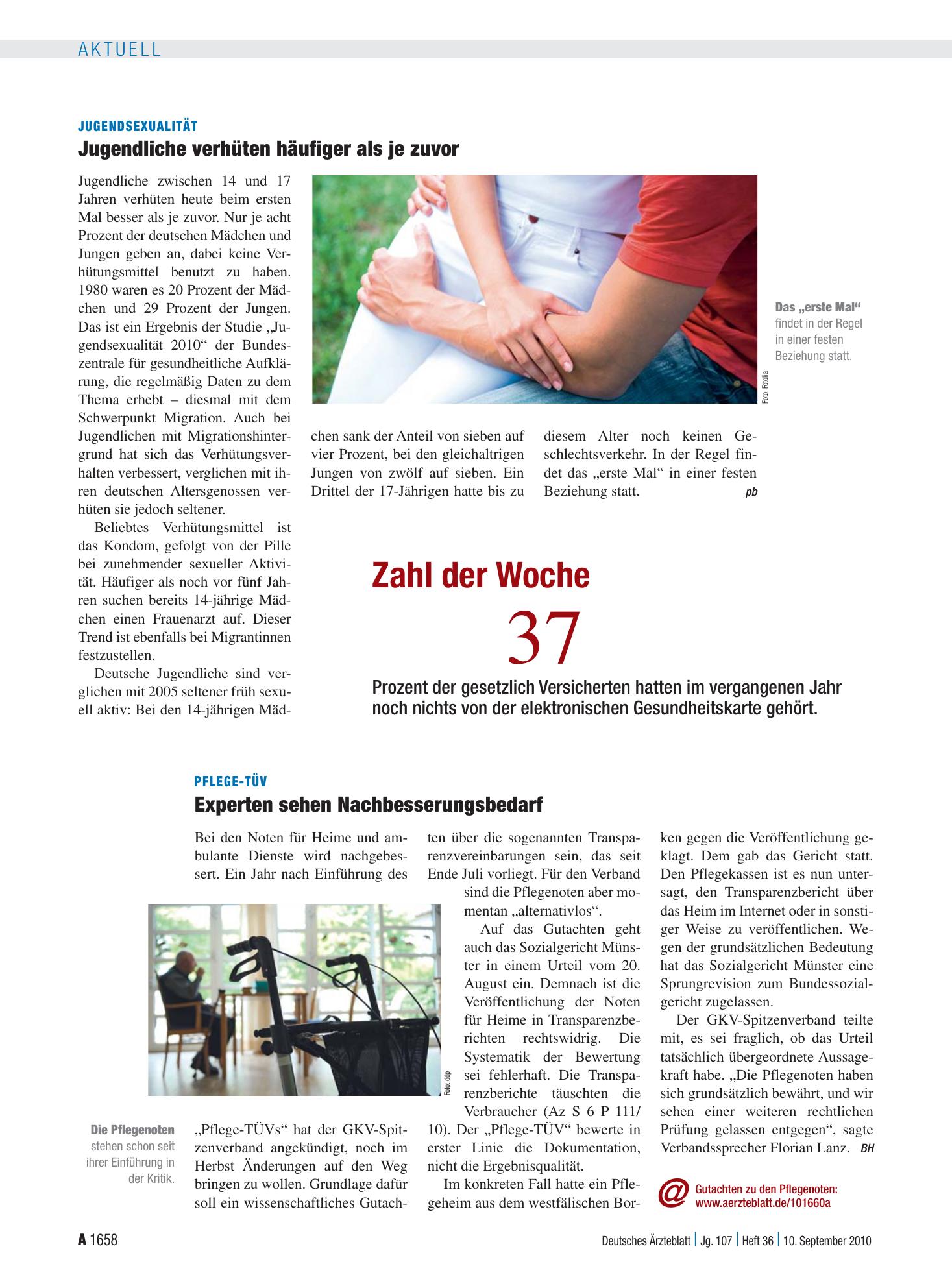 Vorschauseite 1: Zahl der Woche 37 – Deutsches Ärzteblatt