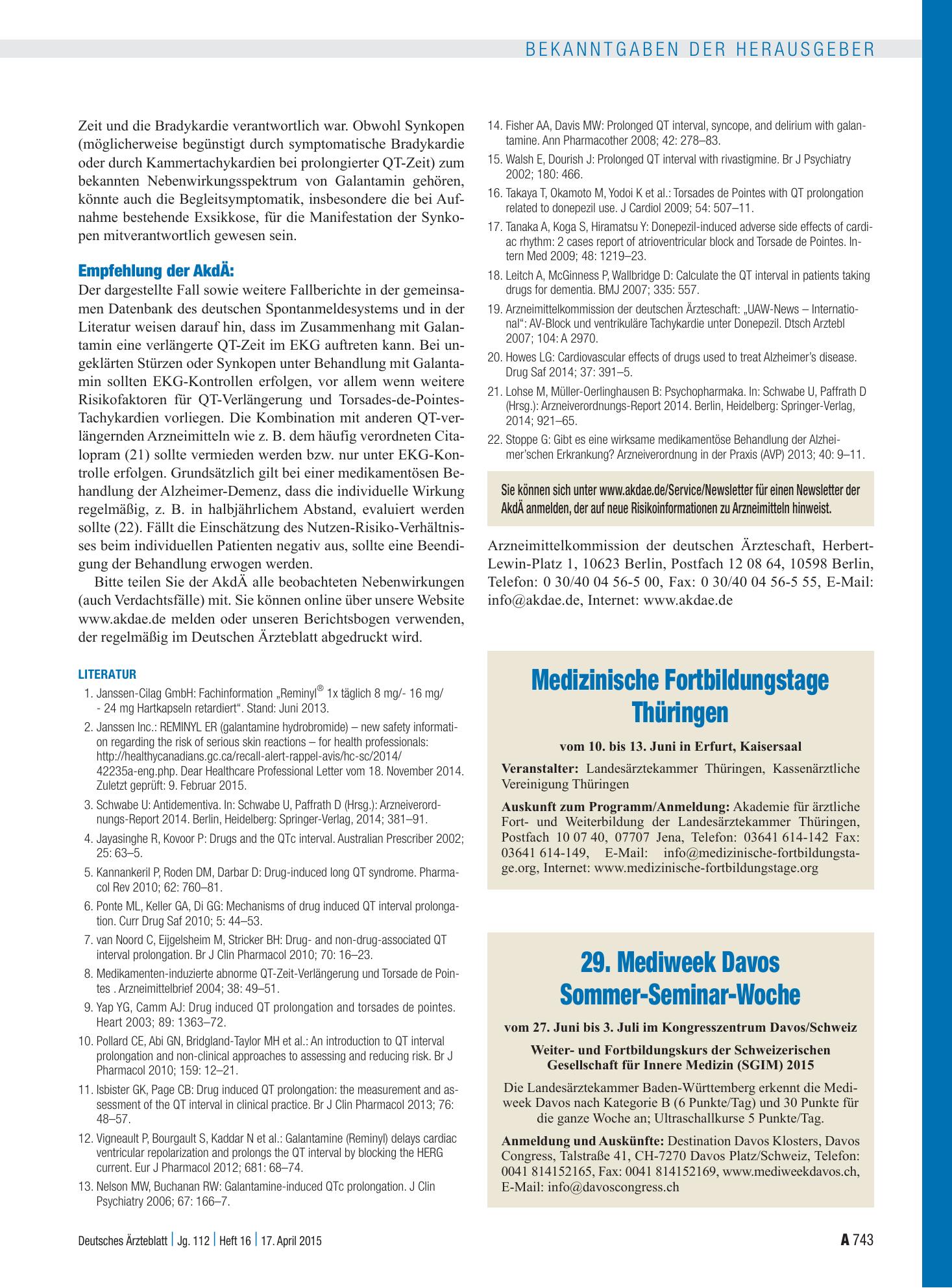 Vorschauseite 1: Medizinische Fortbildungstage Thüringen – Deutsches Ärzteblatt