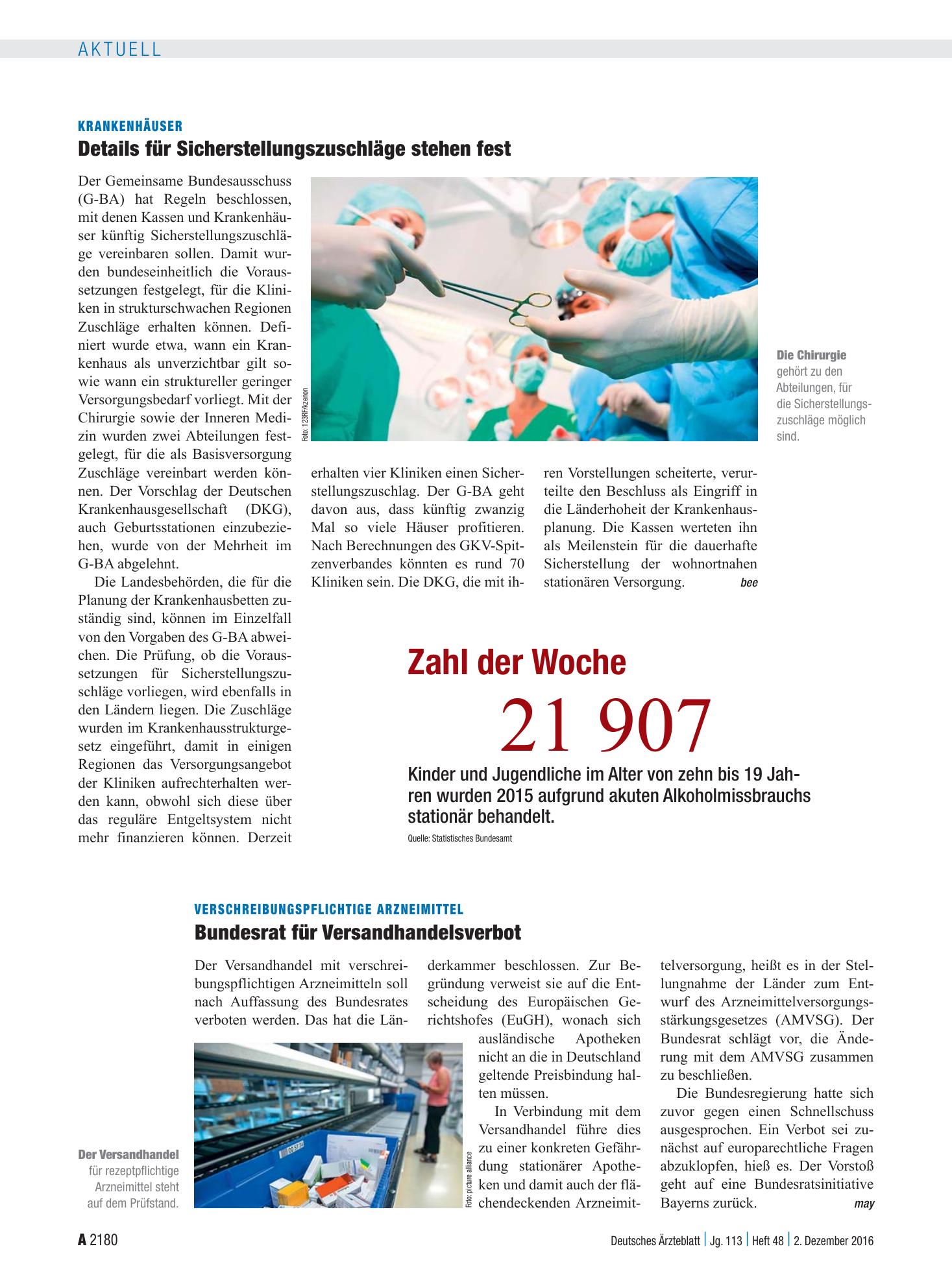 Vorschauseite 1: Zahl der Woche 21 907 – Deutsches Ärzteblatt