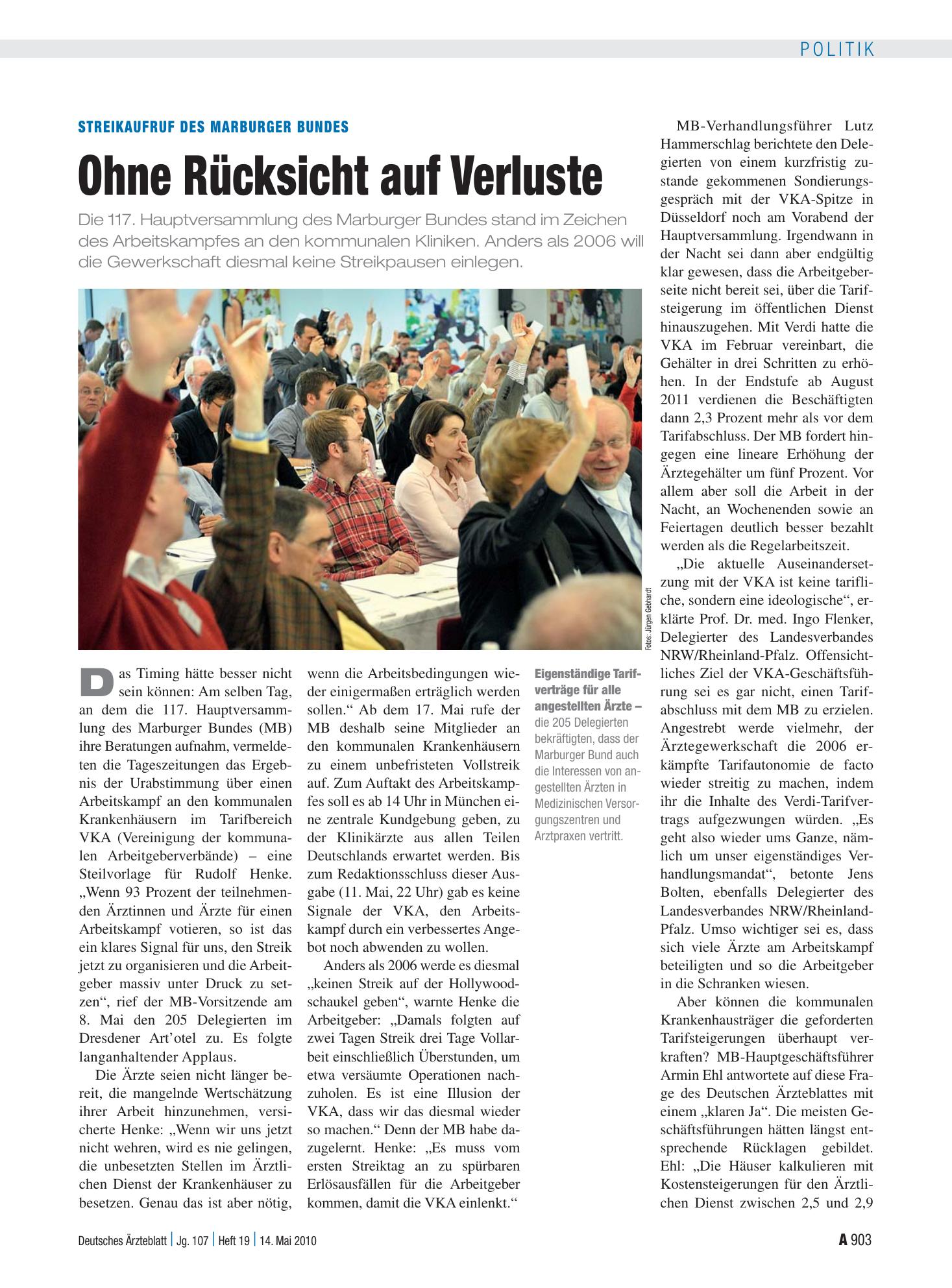 Vorschauseite 1: Streikaufruf des Marburger Bundes: Ohne Rücksicht auf Verluste – Deutsches Ärzteblatt