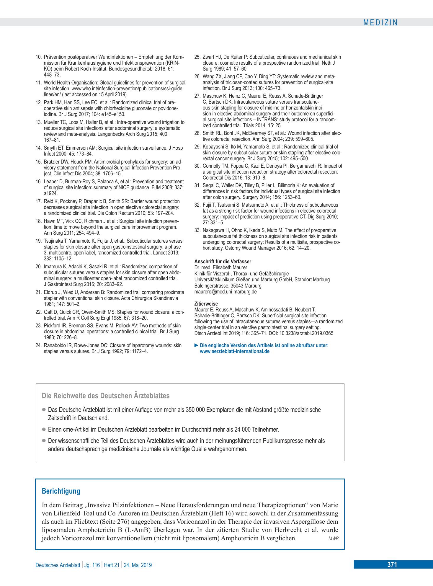 Vorschauseite 1: Berichtigung – Deutsches Ärzteblatt