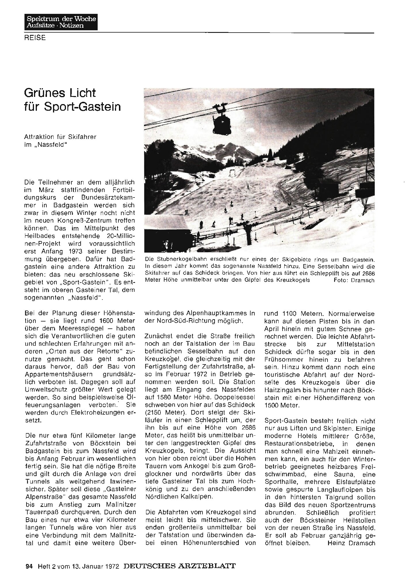 Vorschauseite 1: Grünes Licht für Sport-Gastein: Attraktion für Skifahrer im „Nassfeld"