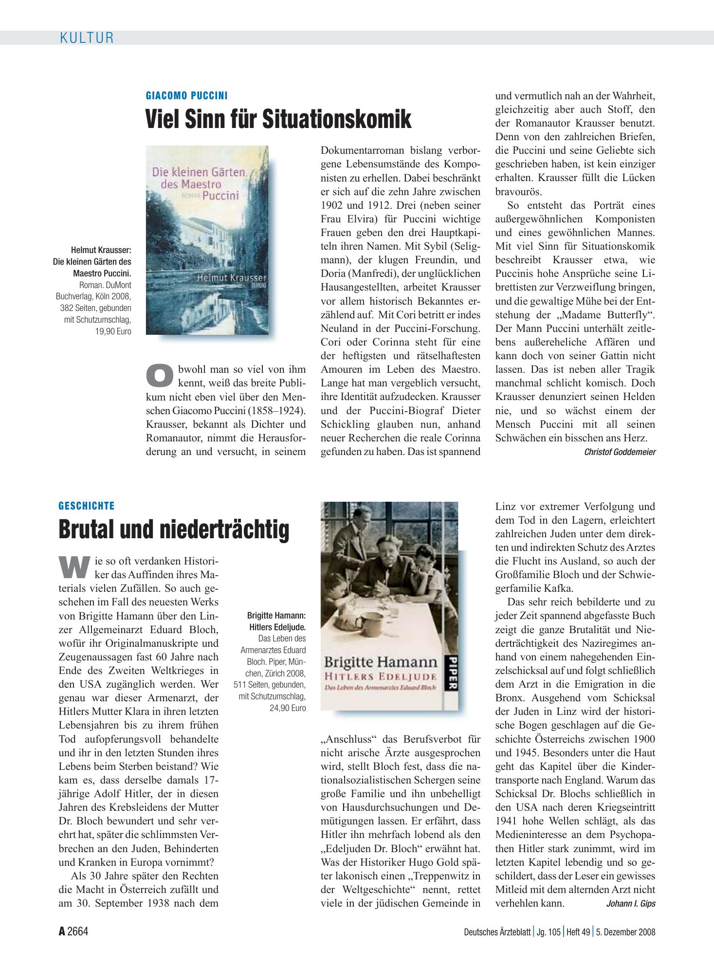 Vorschauseite 1: Geschichte: Brutal und niederträchtig – Deutsches Ärzteblatt
