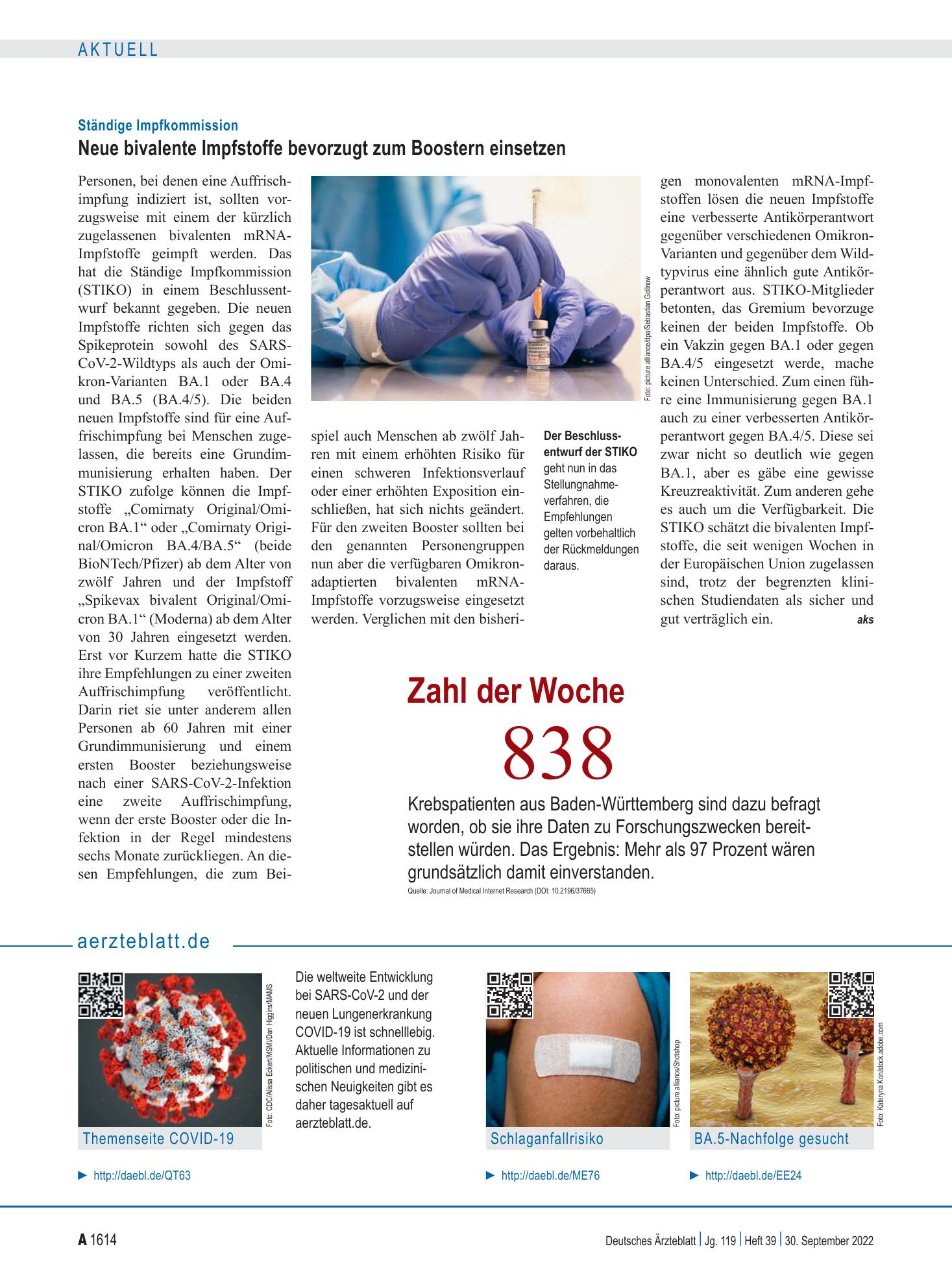 Vorschauseite 1: aerzteblatt.de – Deutsches Ärzteblatt