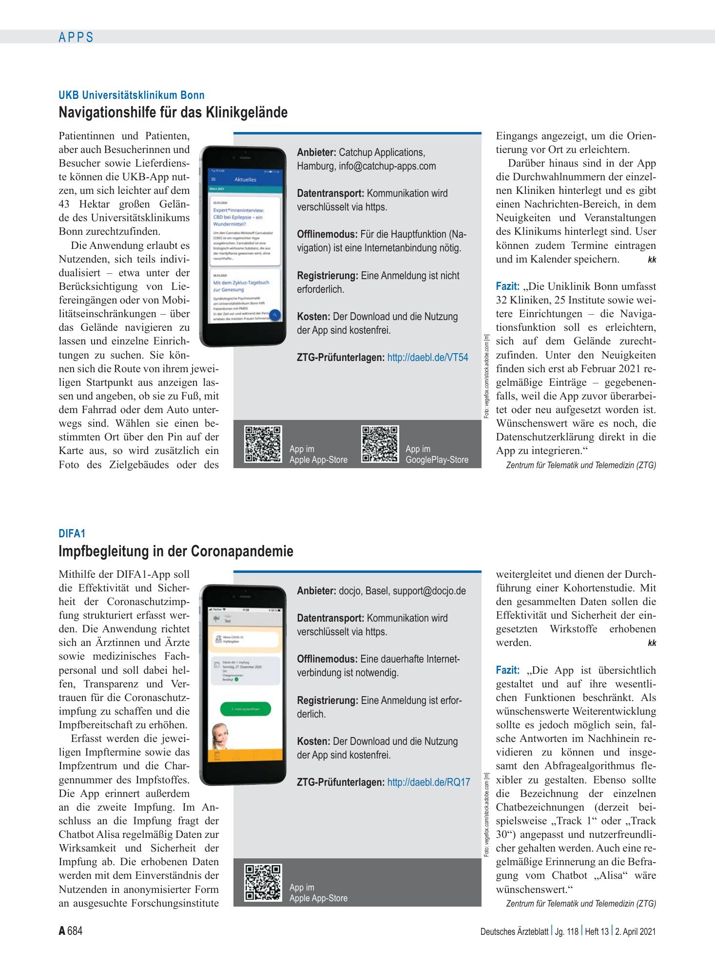Vorschauseite 1: DIFA1: Impfbegleitung in der Coronapandemie – Deutsches Ärzteblatt