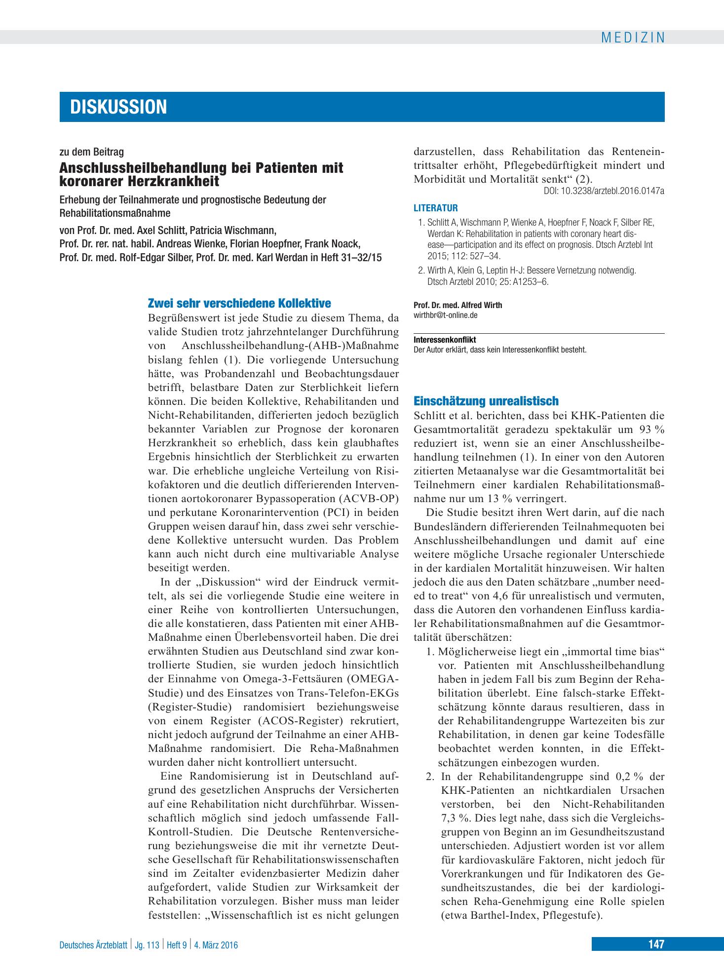 Vorschauseite 1: Einschätzung unrealistisch – Deutsches Ärzteblatt