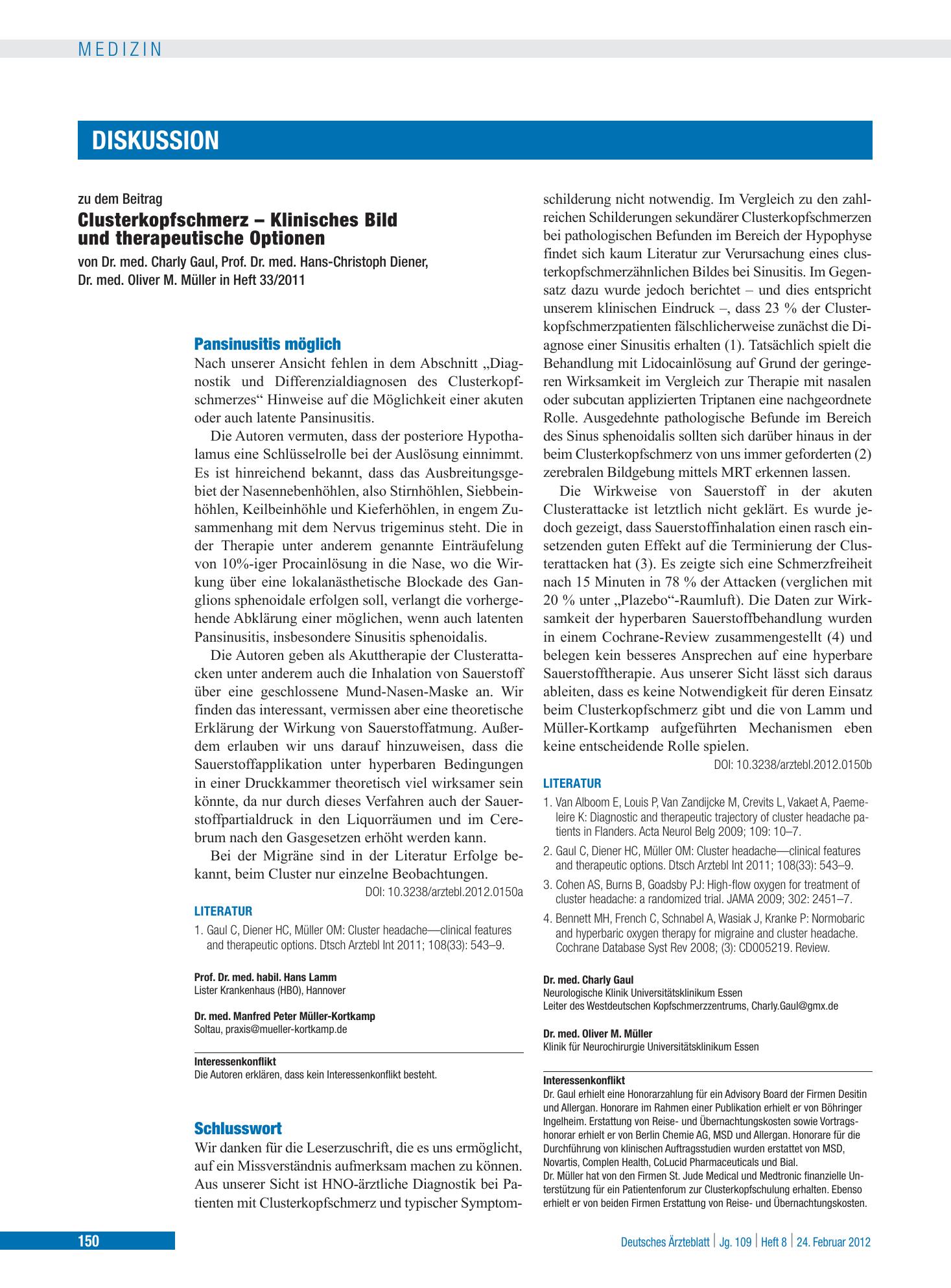 Vorschauseite 1: Pansinusitis möglich – Deutsches Ärzteblatt