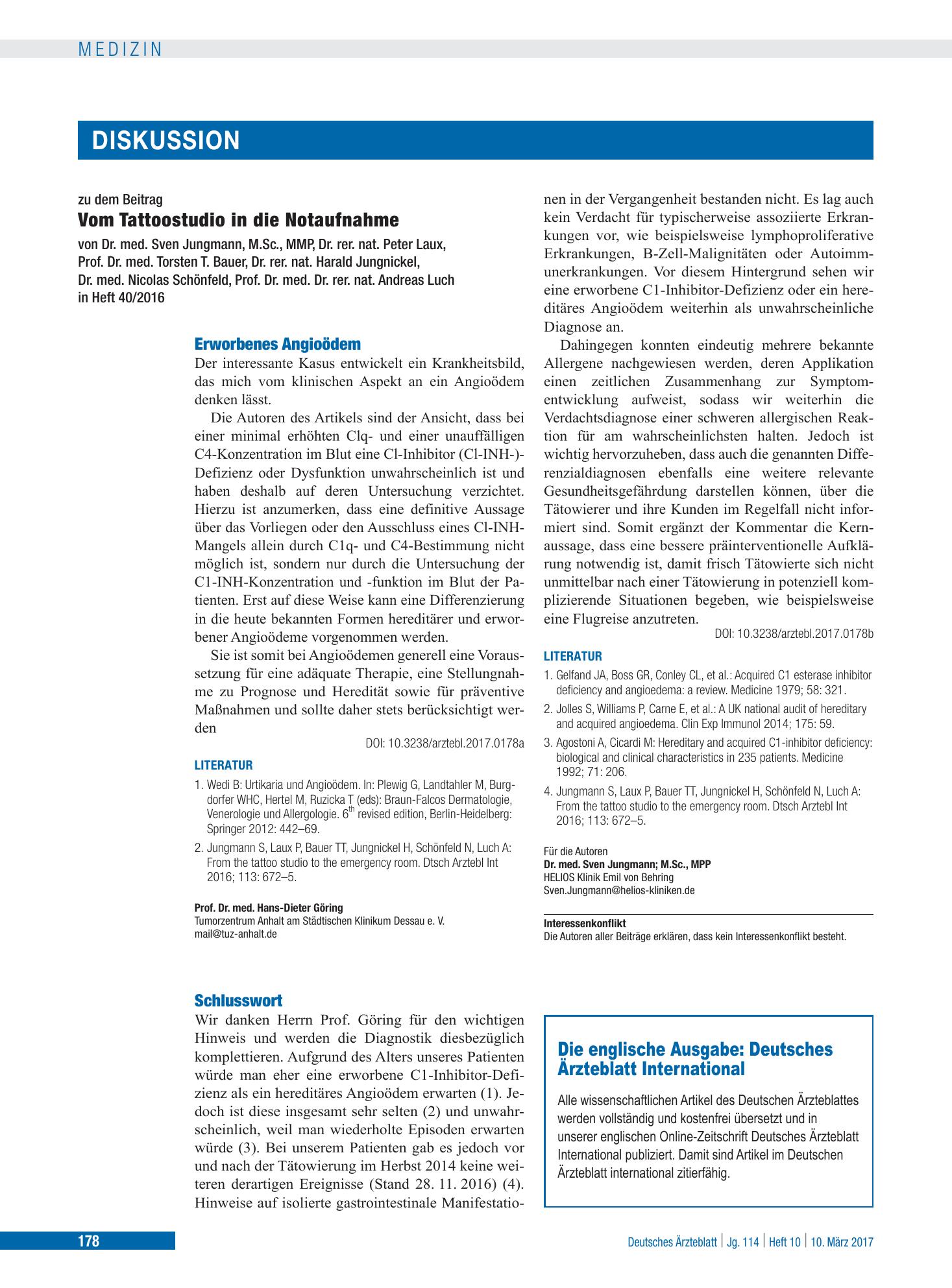 Vorschauseite 1: Schlusswort – Deutsches Ärzteblatt