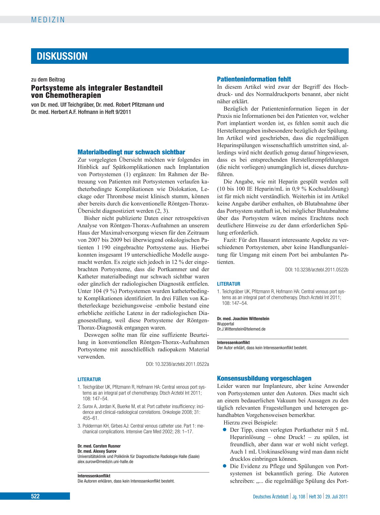 Vorschauseite 1: Patienteninformation fehlt – Deutsches Ärzteblatt