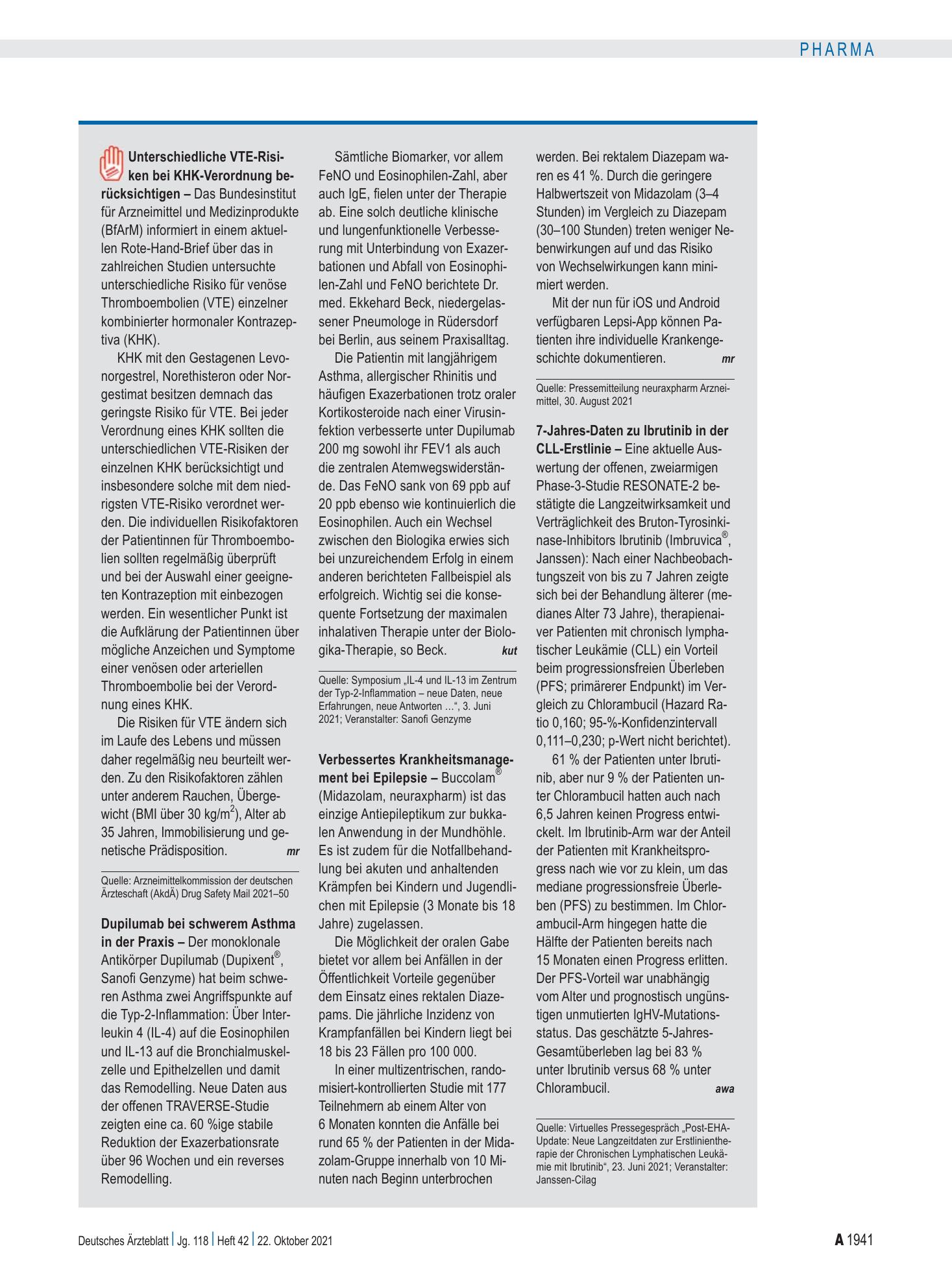 Vorschauseite 1: Kurz notiert – Deutsches Ärzteblatt