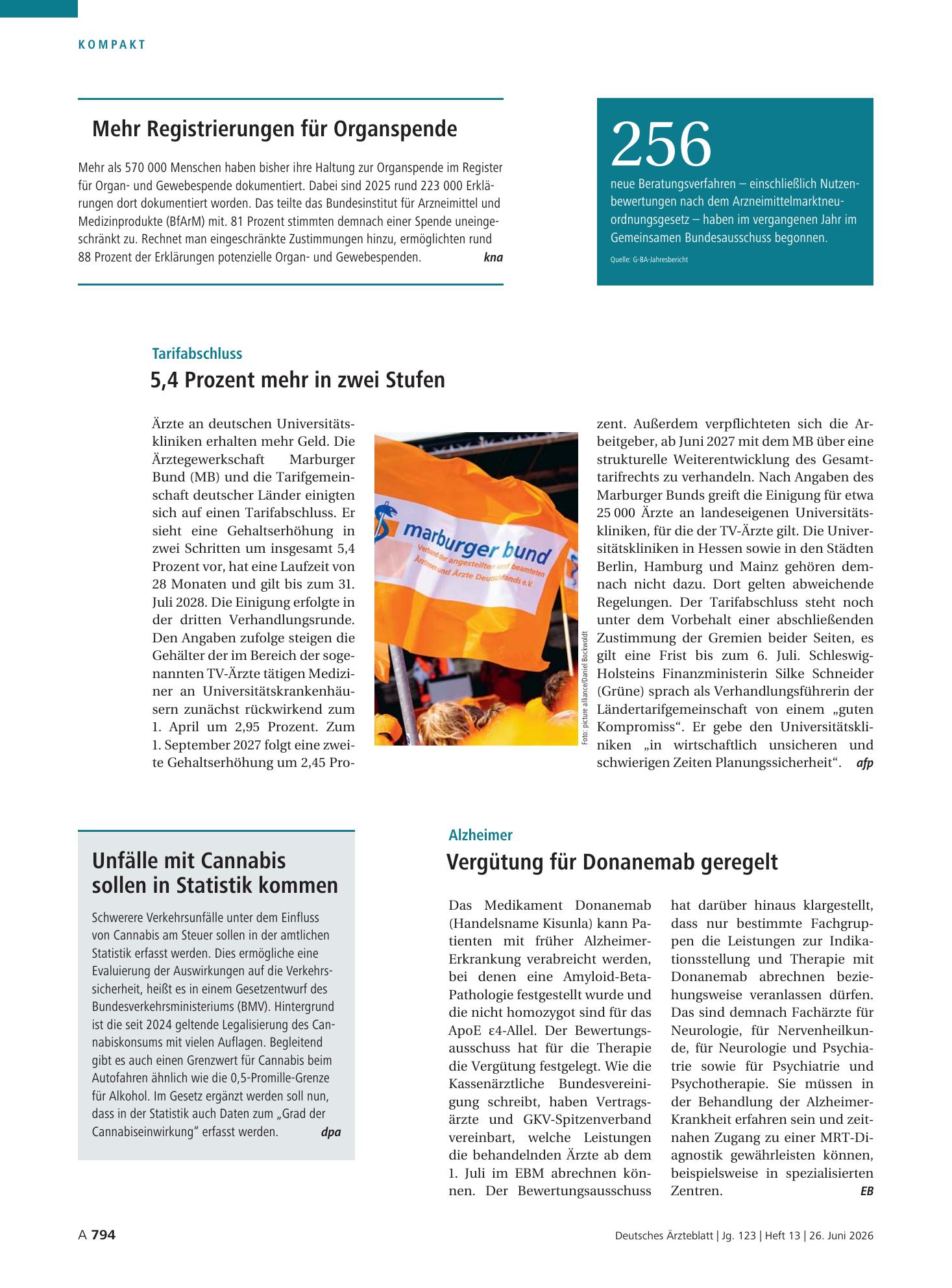 Vorschauseite 1: Zahl – Deutsches Ärzteblatt