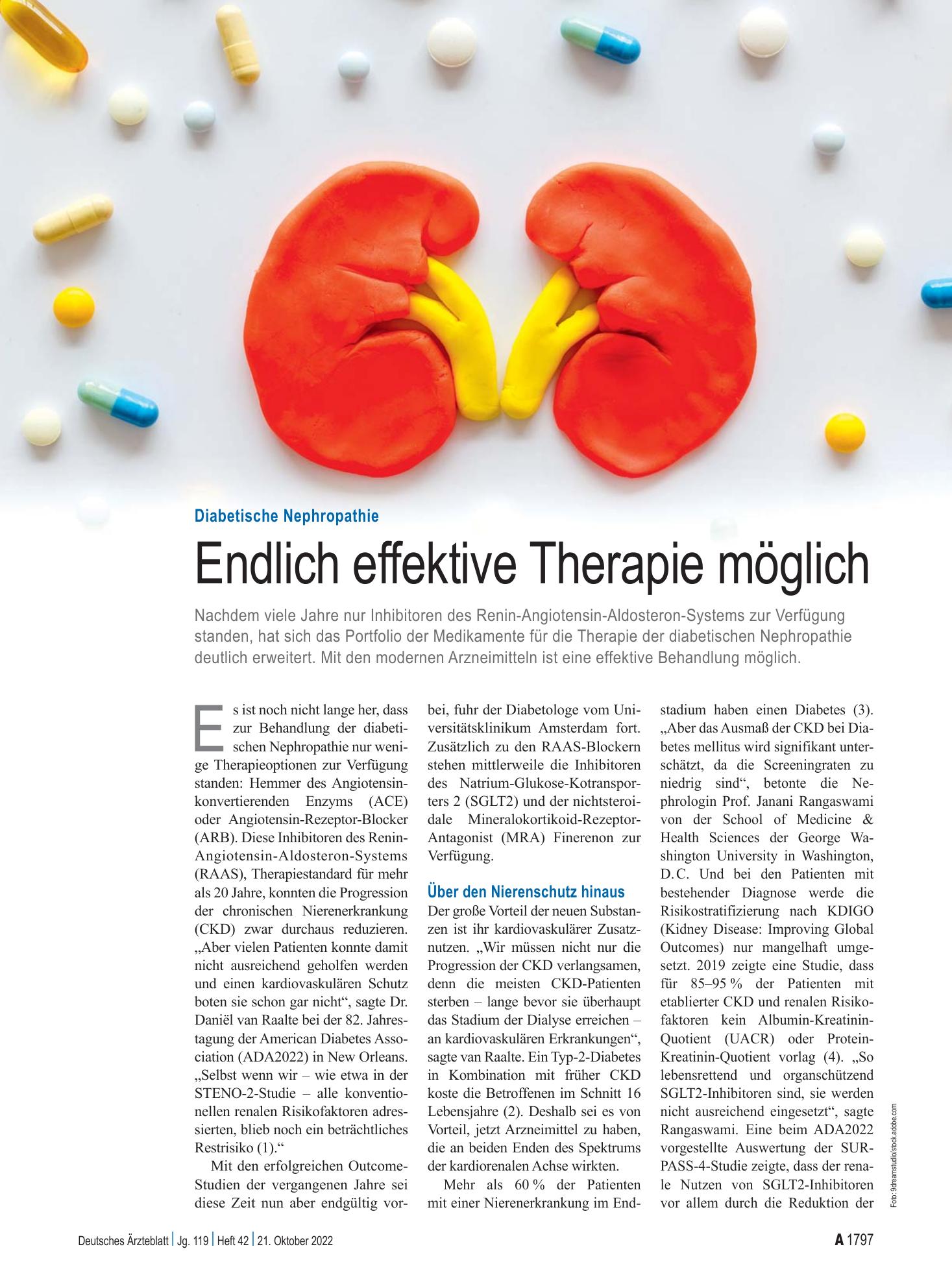 Vorschauseite 1: Diabetische Nephropathie: Endlich effektive Therapie möglich – Deutsches Ärzteblatt