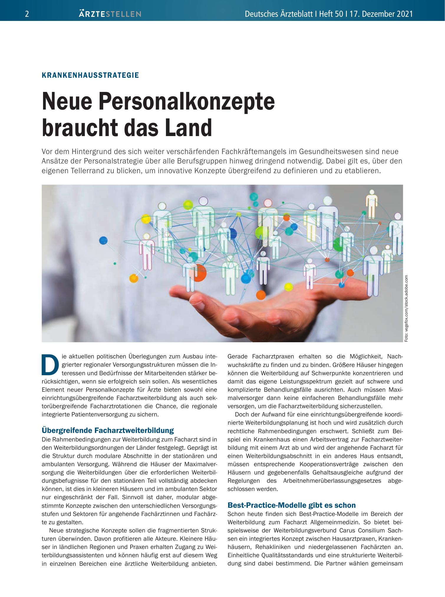 Vorschauseite 1: Krankenhausstrategie: Neue Personalkonzepte braucht das Land – Deutsches Ärzteblatt