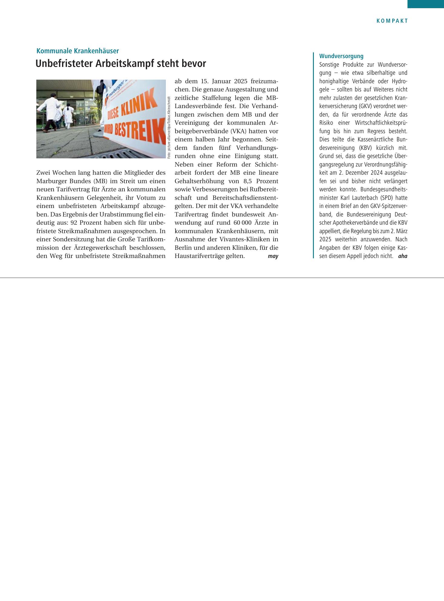 Vorschauseite 1: Wundversorgung – Deutsches Ärzteblatt