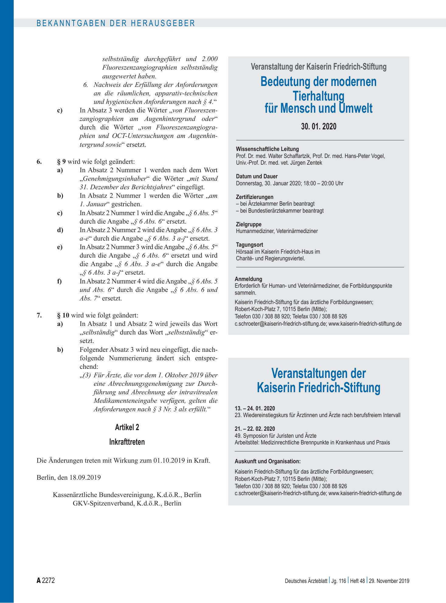 Vorschauseite 1: Veranstaltungen der Kaiserin Friedrich-Stiftung – Deutsches Ärzteblatt