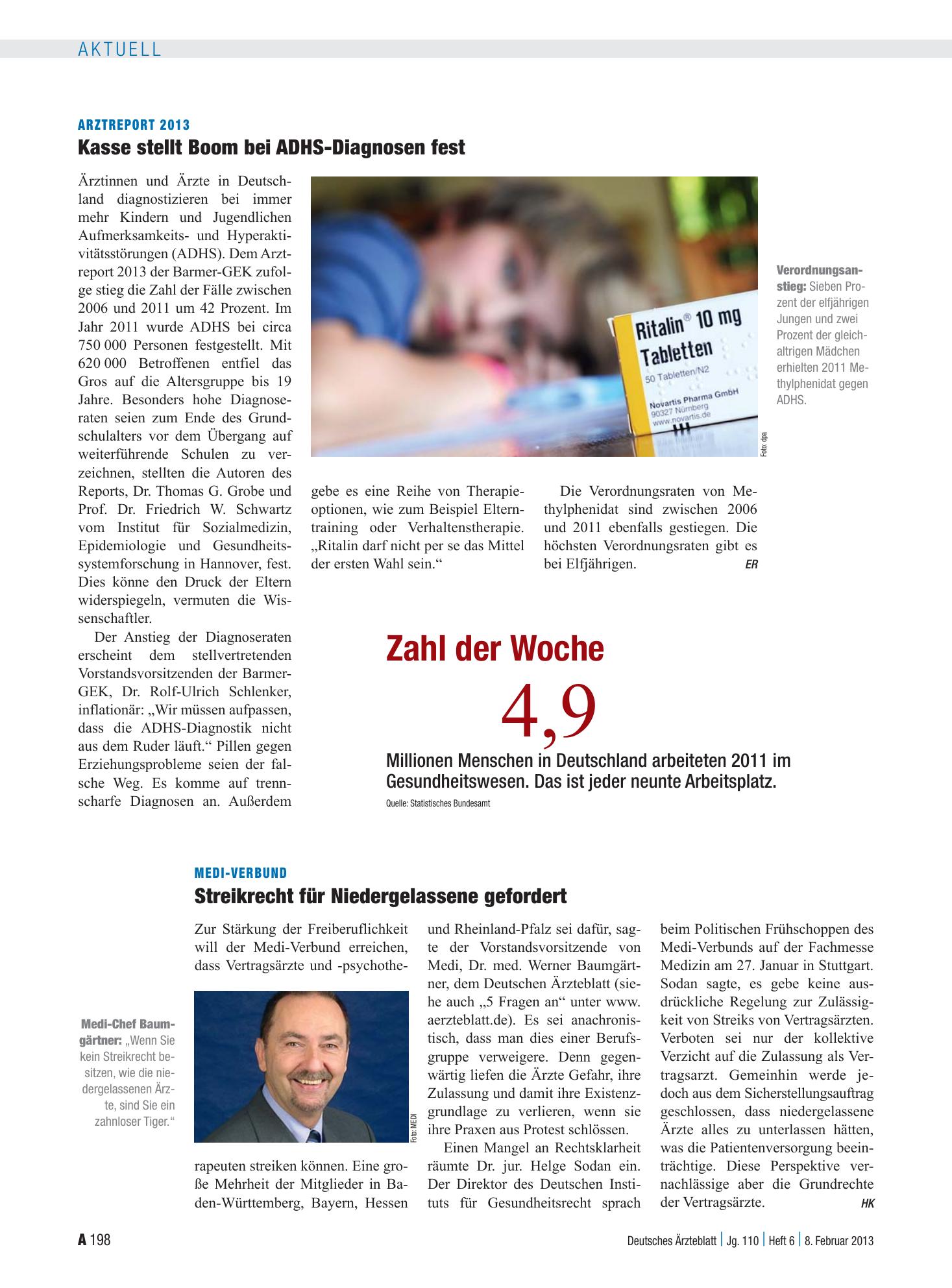 Vorschauseite 1: Zahl der Woche 4,9 – Deutsches Ärzteblatt