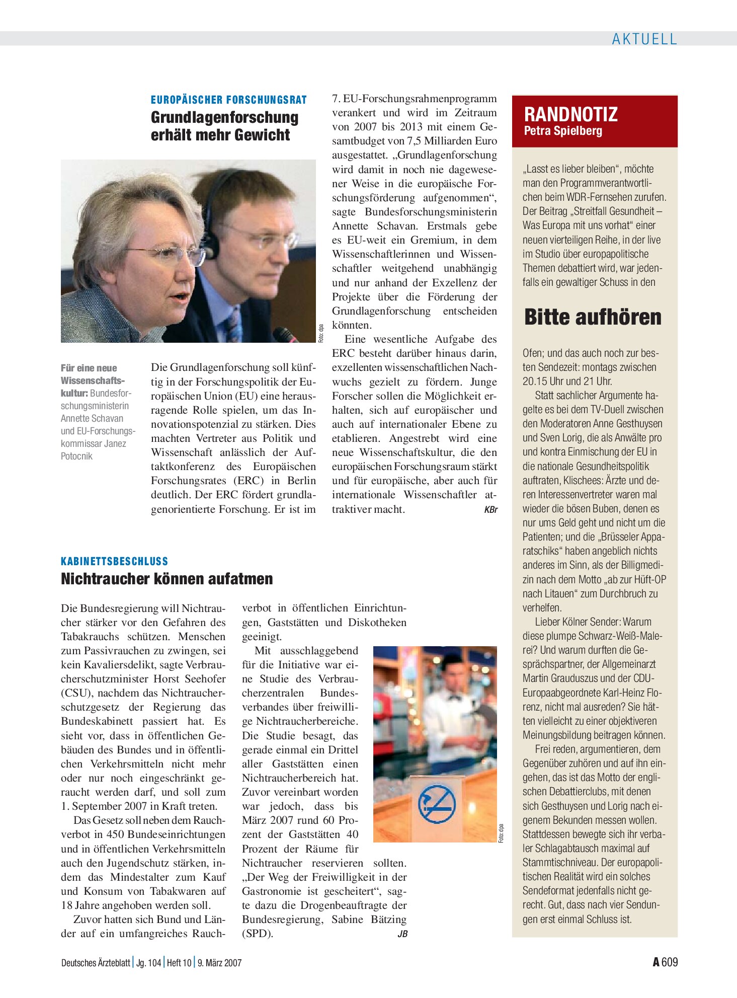 Vorschauseite 1: RANDNOTIZ: Bitte aufhören – Deutsches Ärzteblatt