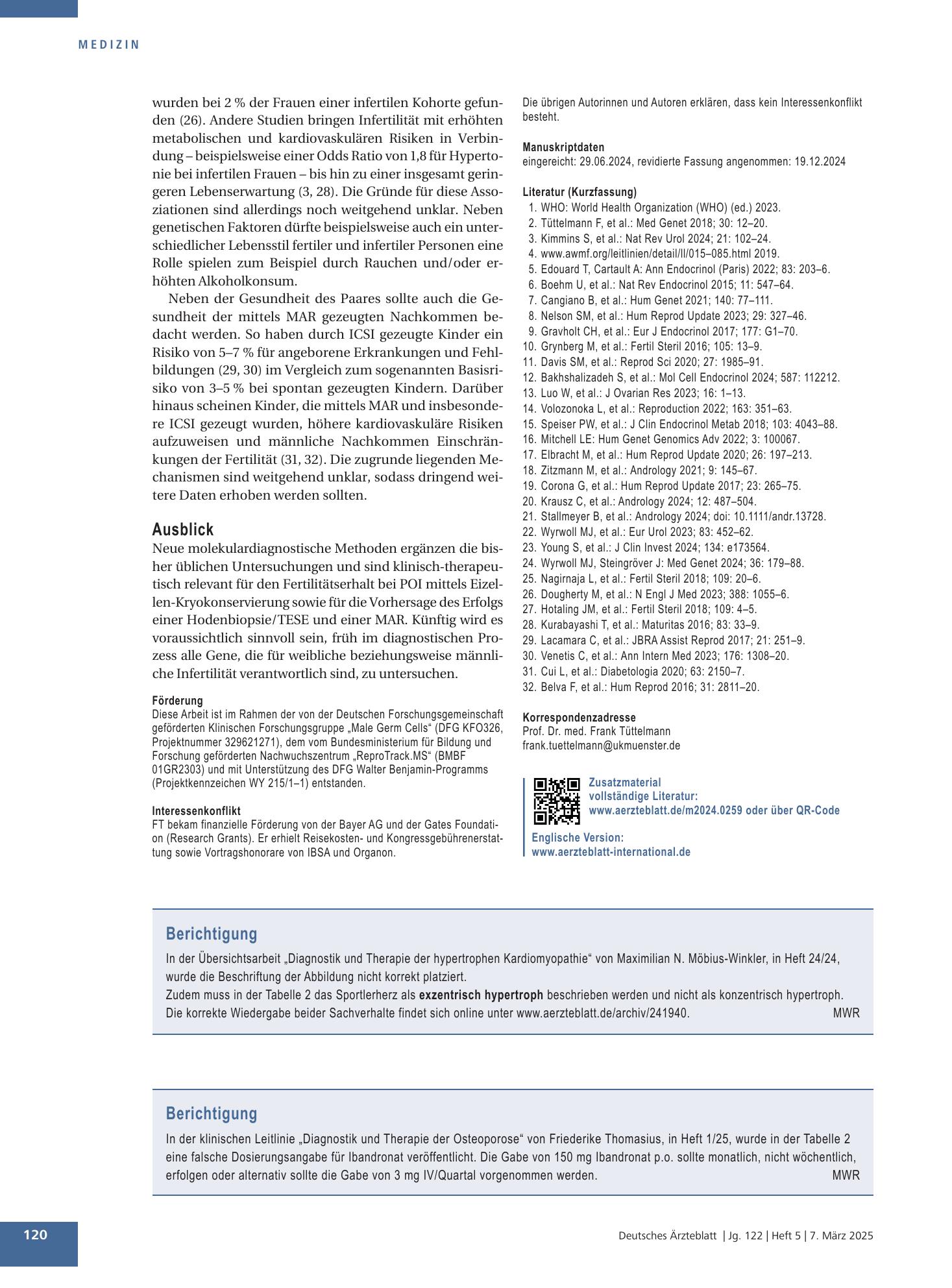 Vorschauseite 1: Berichtigung – Deutsches Ärzteblatt