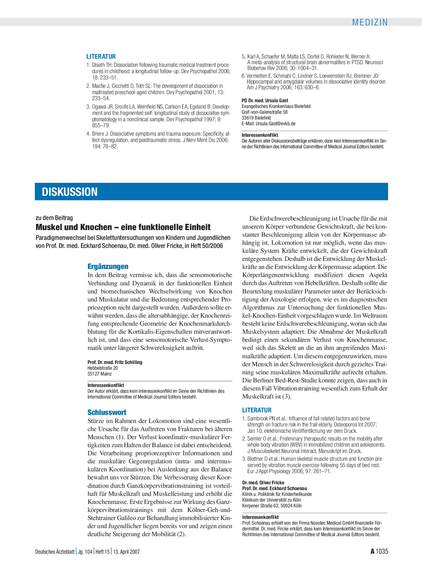 Vorschauseite 1: Muskel und Knochen – eine funktionelle Einheit: Paradigmenwechsel bei Skelettuntersuchungen von Kindern und Jugendlichen: Ergänzungen – Deutsches Ärzteblatt
