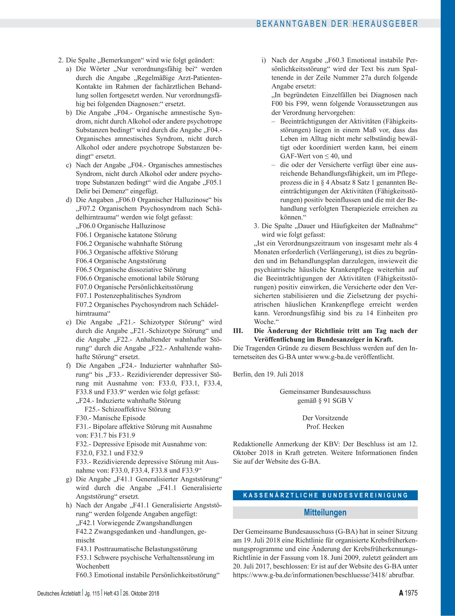 Vorschauseite 1: Mitteilungen – Deutsches Ärzteblatt